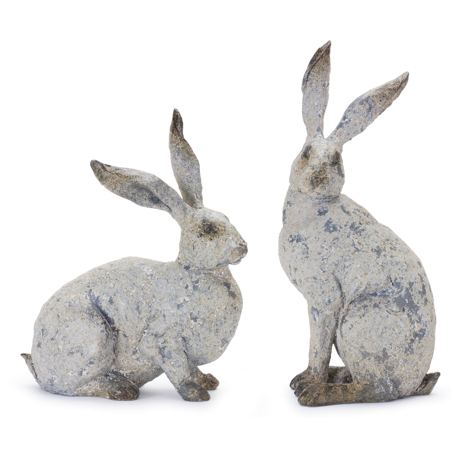 Weathered Rabbit Statue Set of 2