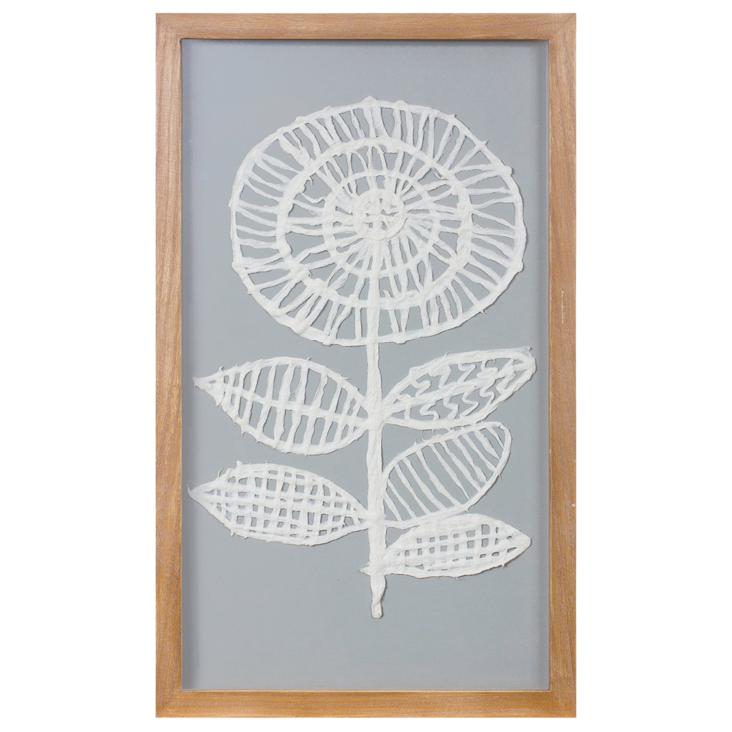 Framed Paper Mache Flower Wall Art Set of 2