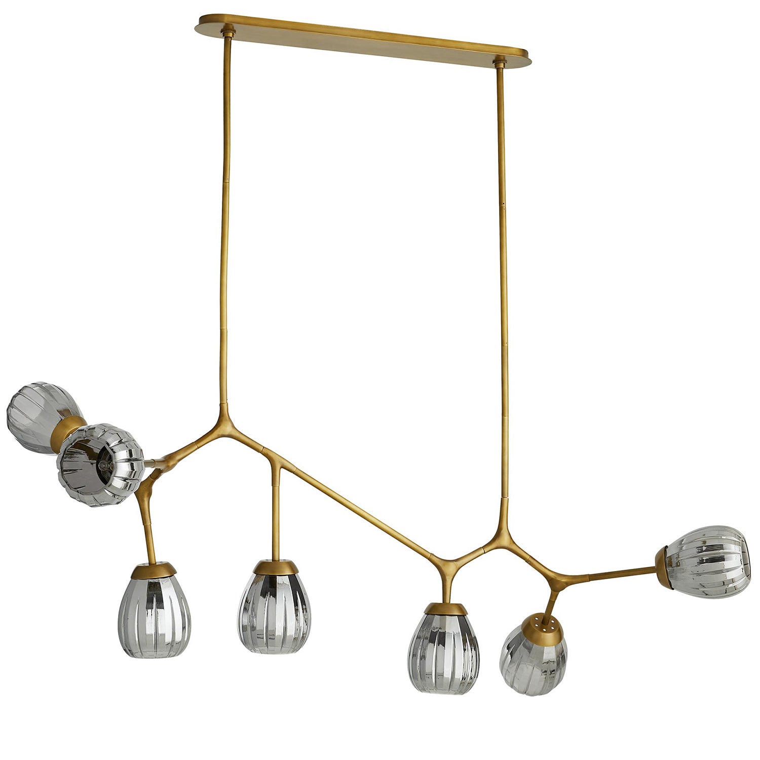 Arteriors Smyth Antique Brass/Smoke Linear Chandelier