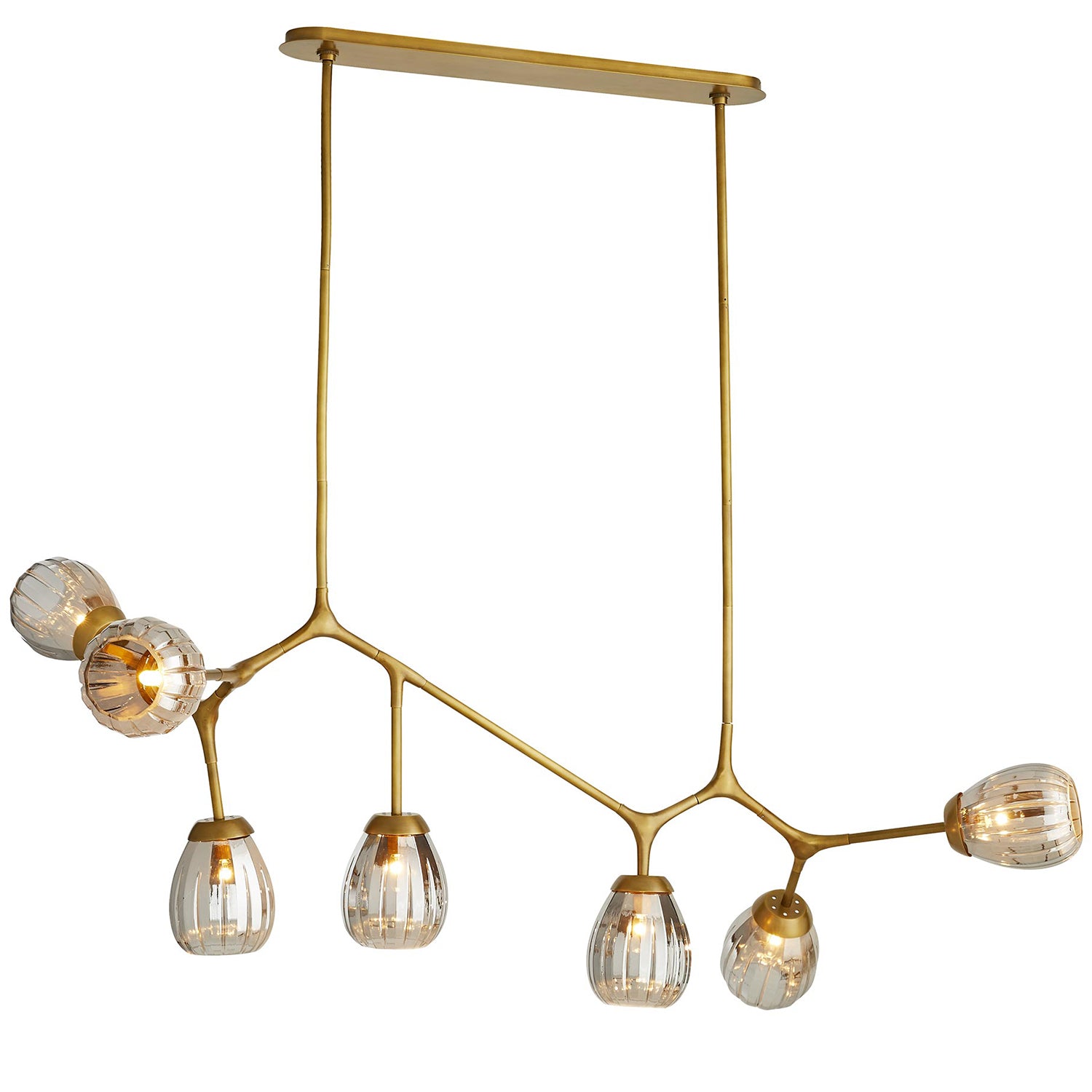 Arteriors Smyth Antique Brass/Smoke Linear Chandelier