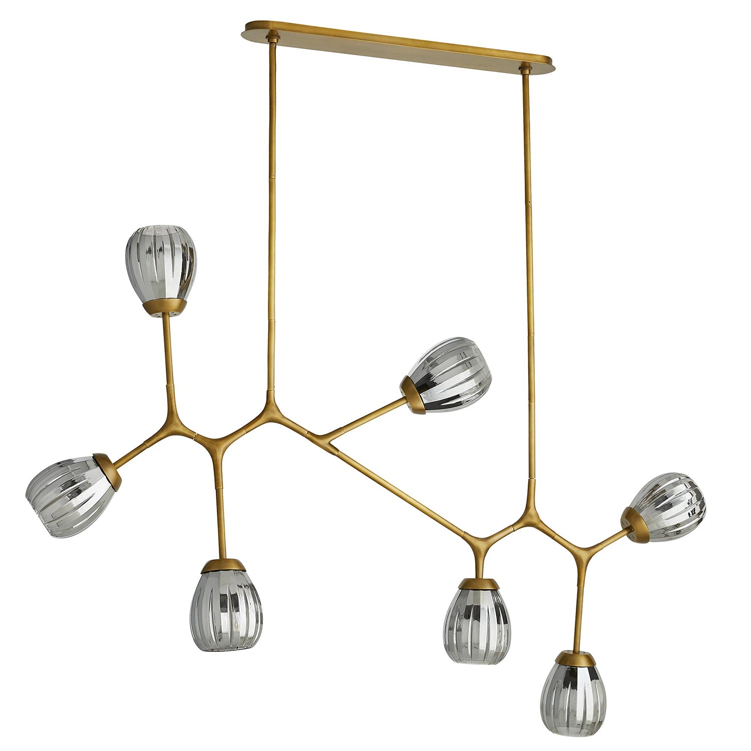 Arteriors Smyth Antique Brass/Smoke Linear Chandelier