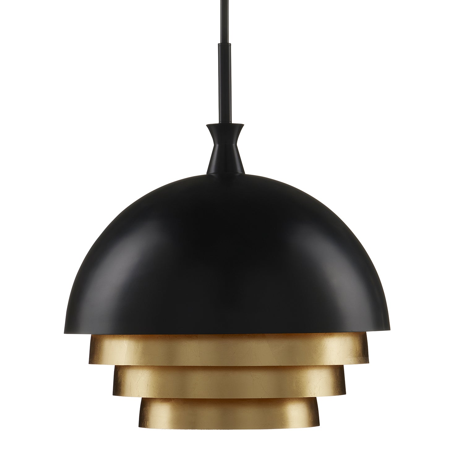 Currey & Co Salviati Black/Gold Large Pendant