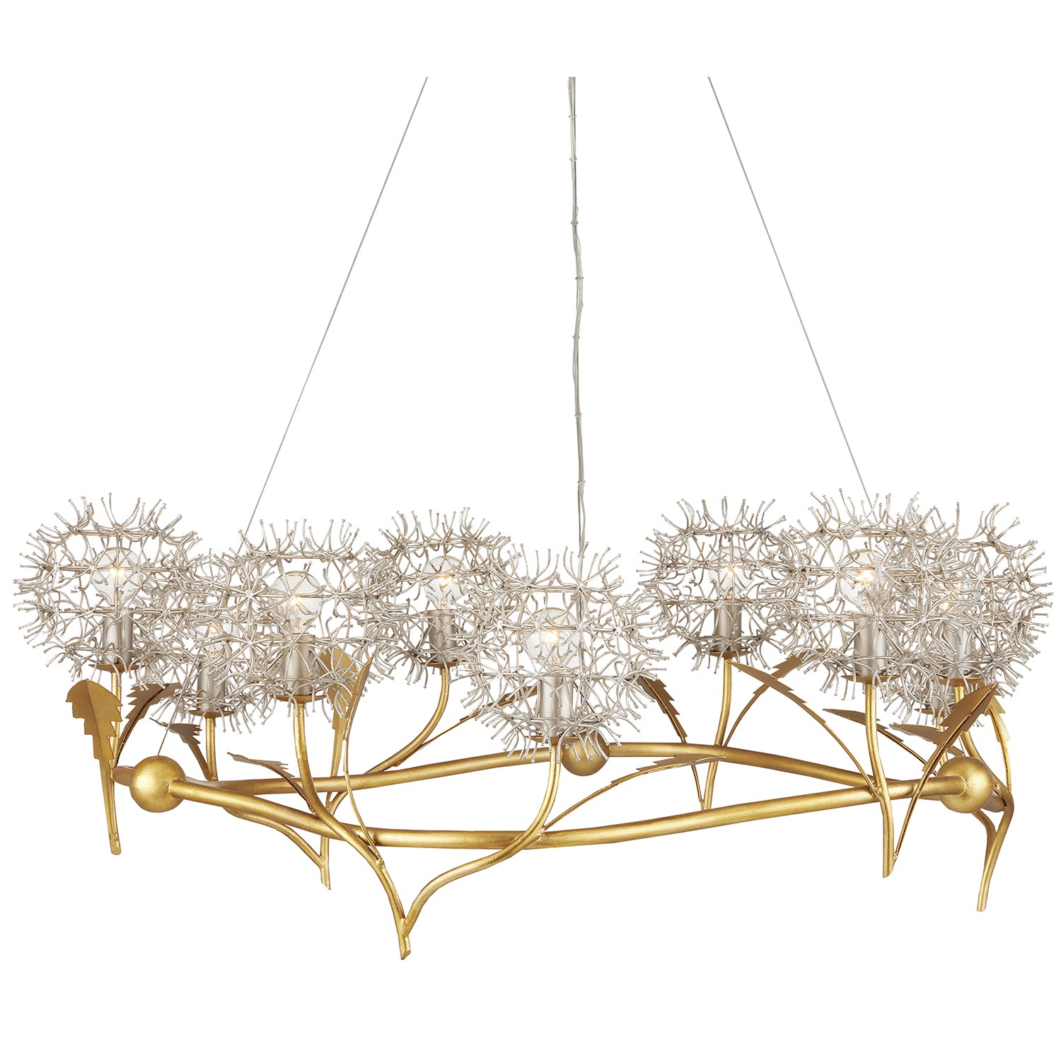 Currey & Co Dandelion Silver/Gold Chandelier