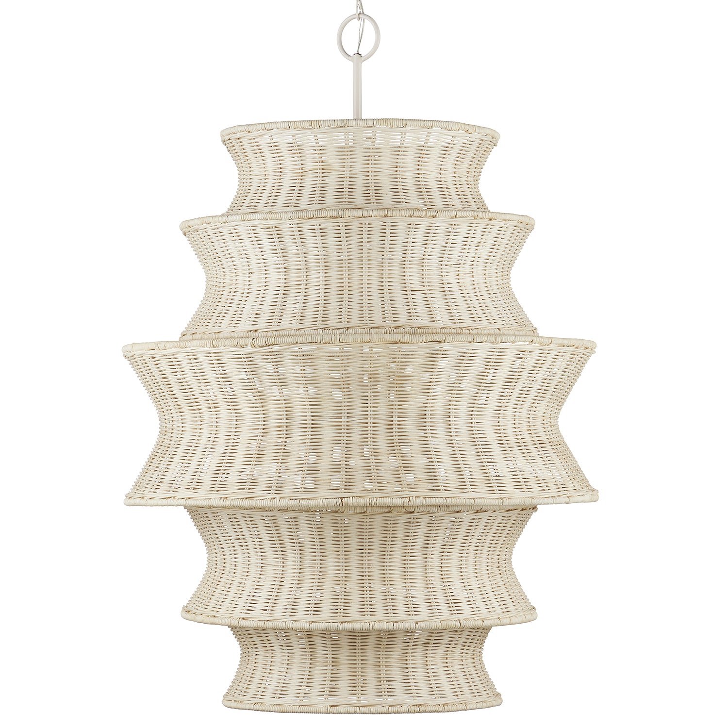 Currey & Co Phebe Rattan Chandelier
