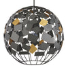 Currey & Co Moon Night Gray/Gold Orb Chandelier