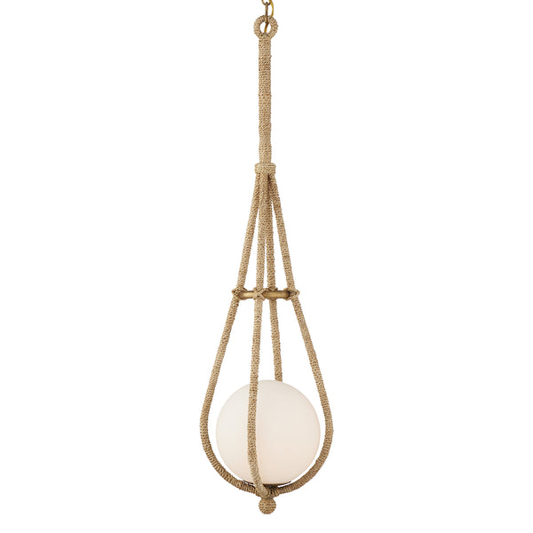 Currey & Co Passageway Rope Pendant β Paynes Gray
