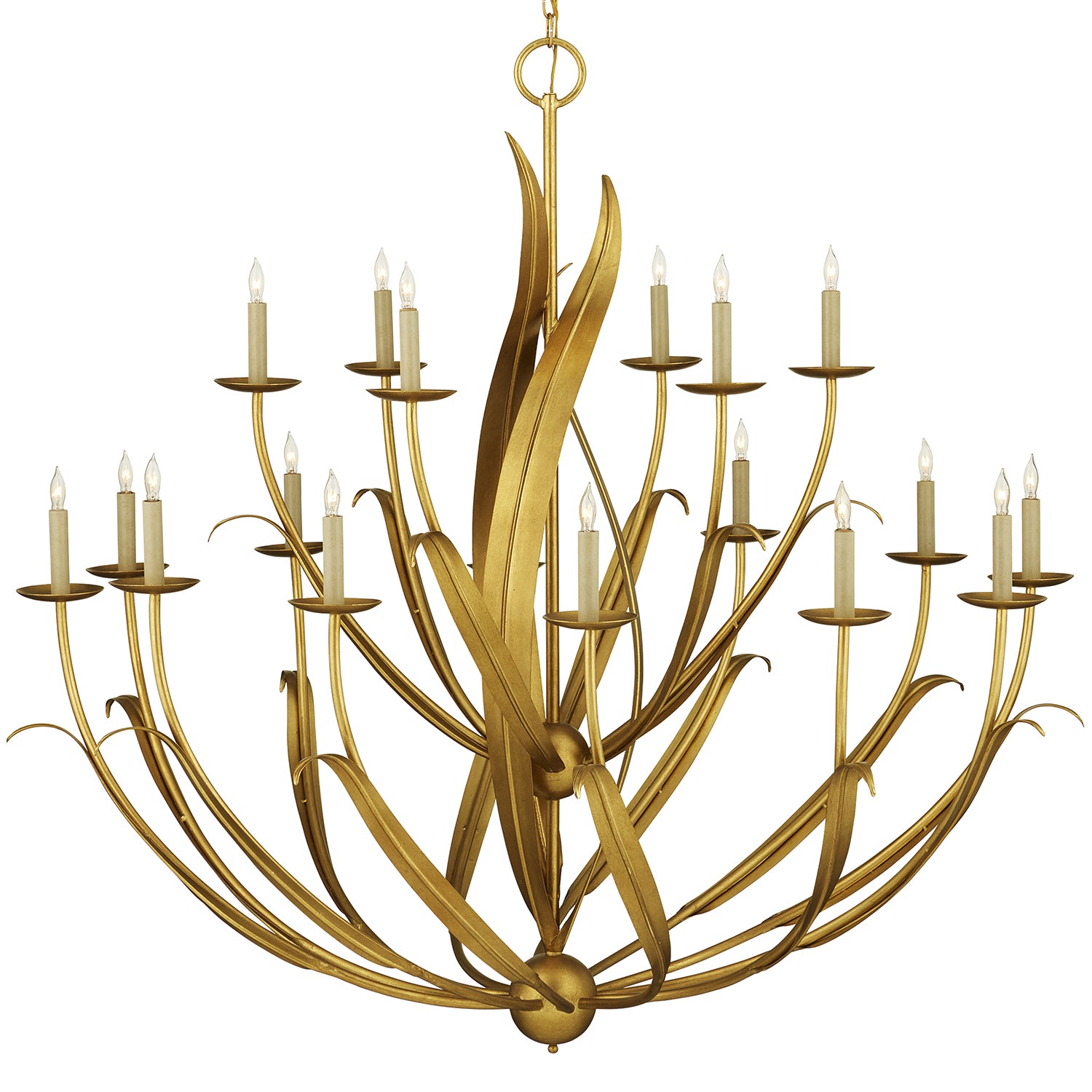 Currey & Co Menefee Gold Large Chandelier