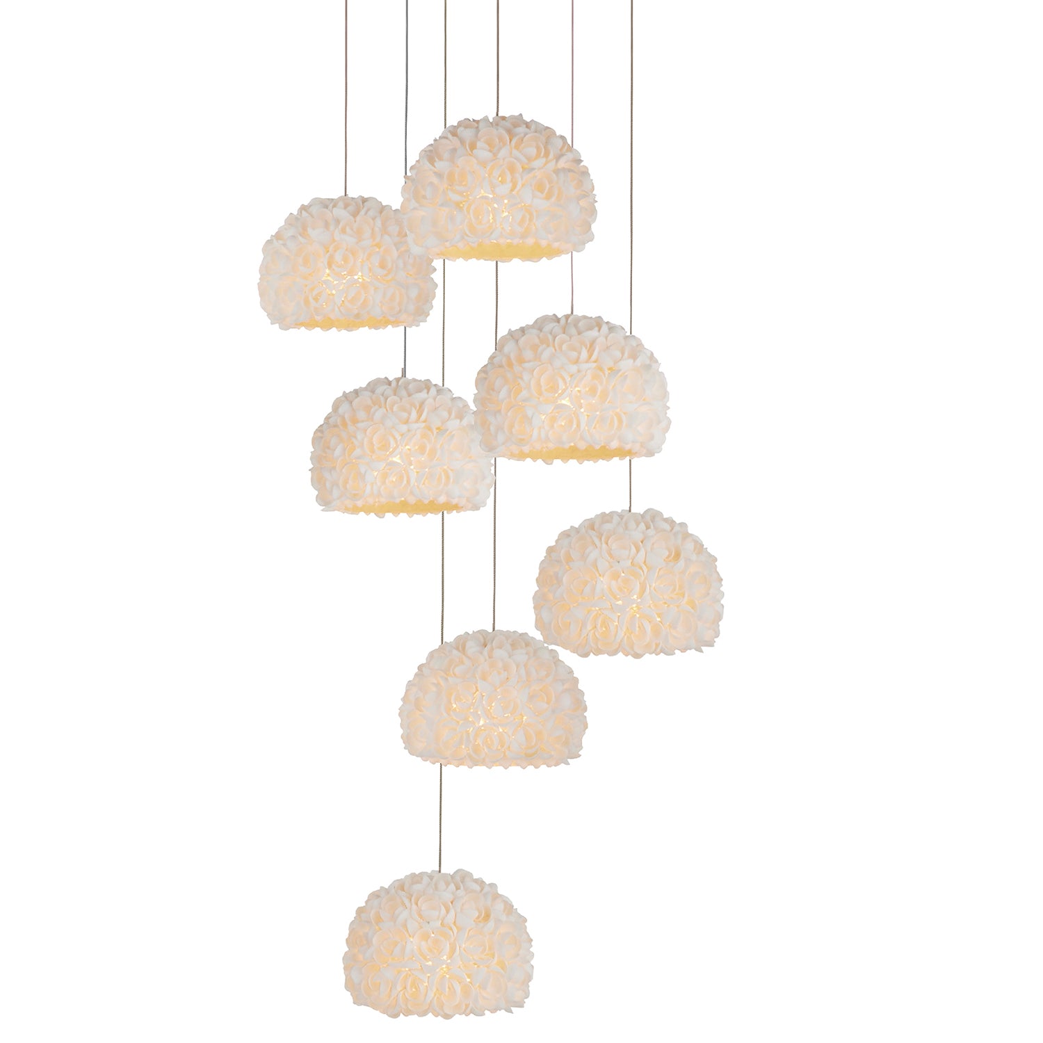 Currey & Co Virtu 7 Light Multi-Drop Pendant