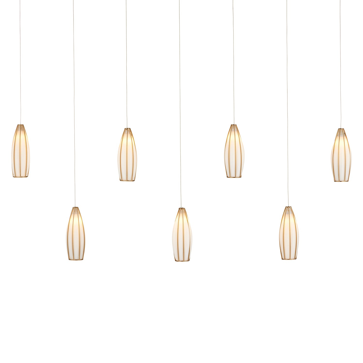 Currey & Co Parish 7 Light Rectangular Multi-Drop Pendant