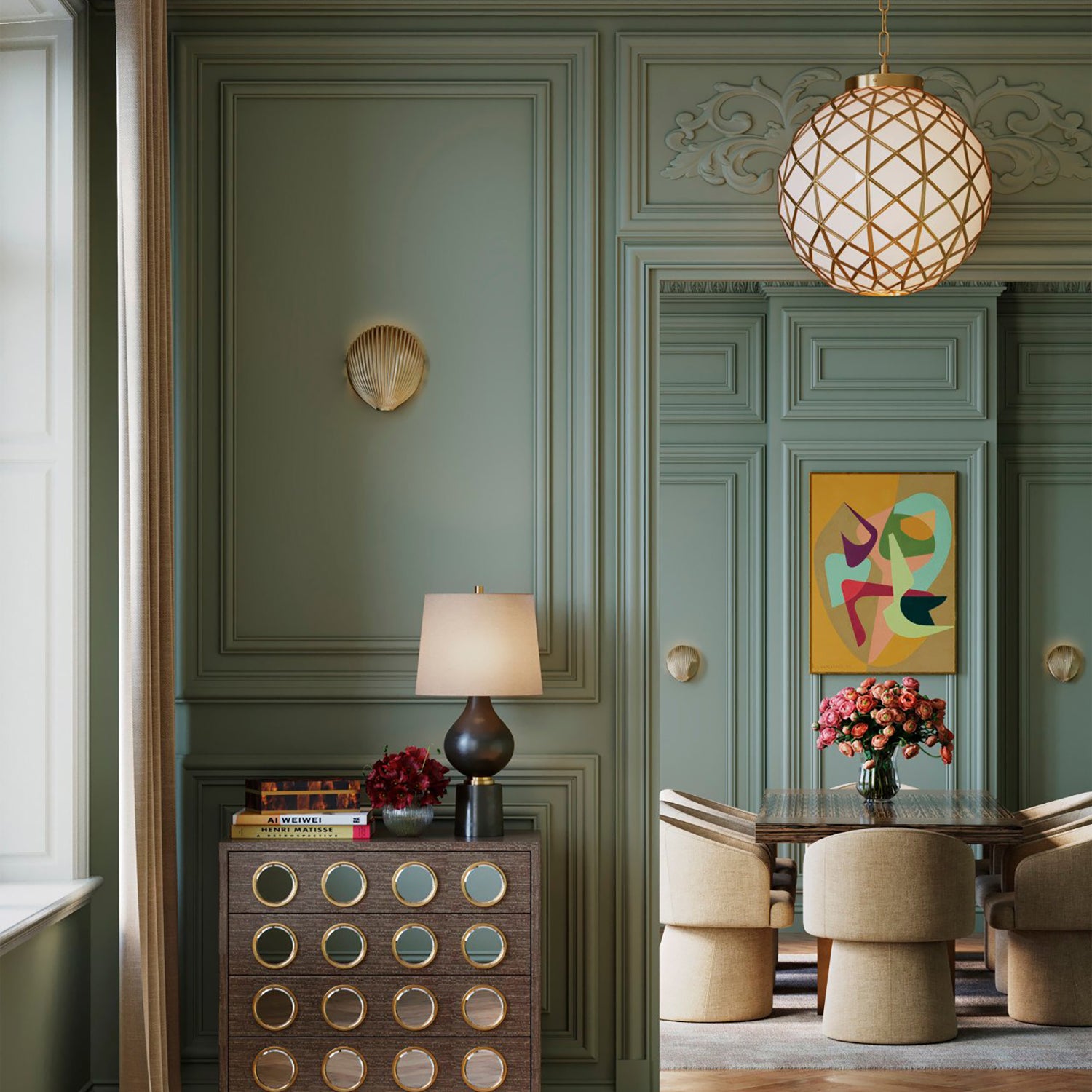 Currey & Co Polyhedron Pendant