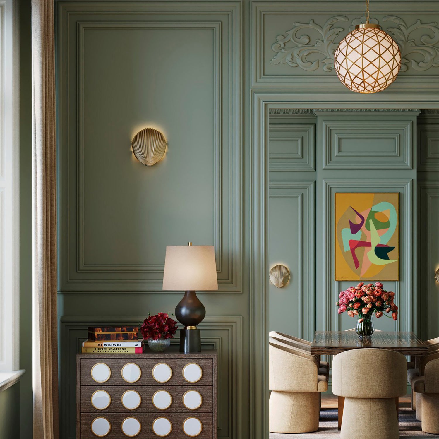 Currey & Co Polyhedron Pendant