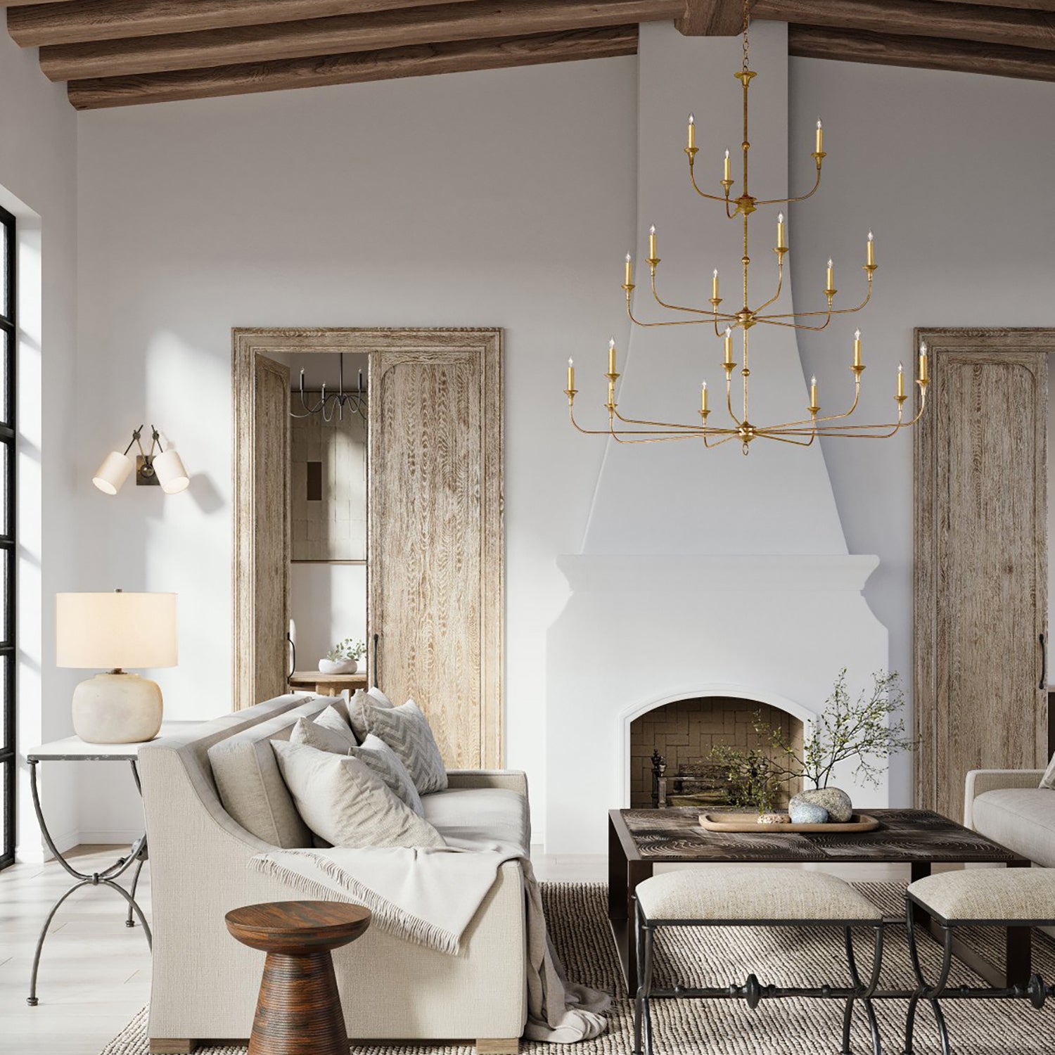 Currey & Co Nottaway Grande Chandelier – Paynes Gray