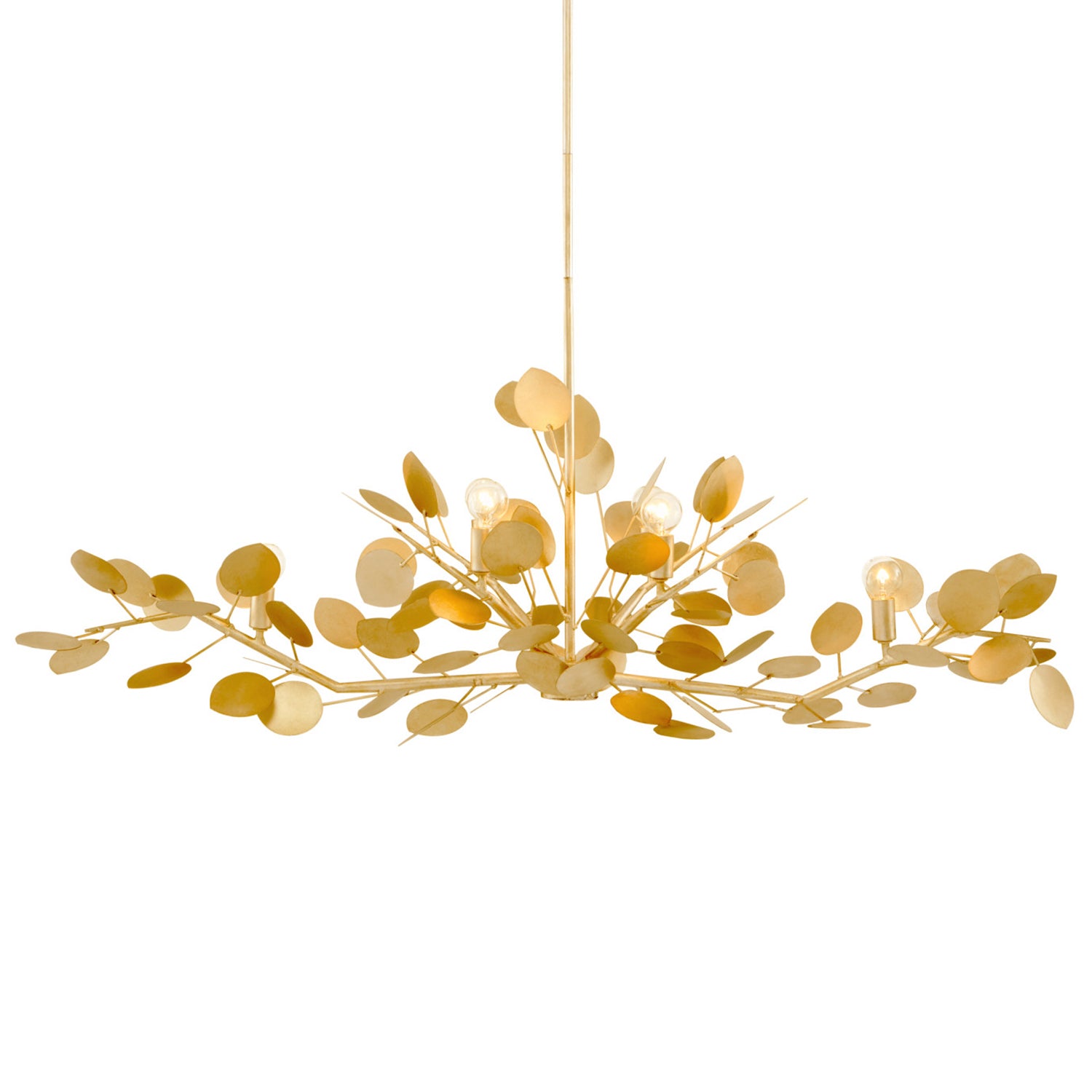 Currey & Co Lunaria Gold Oval Chandelier