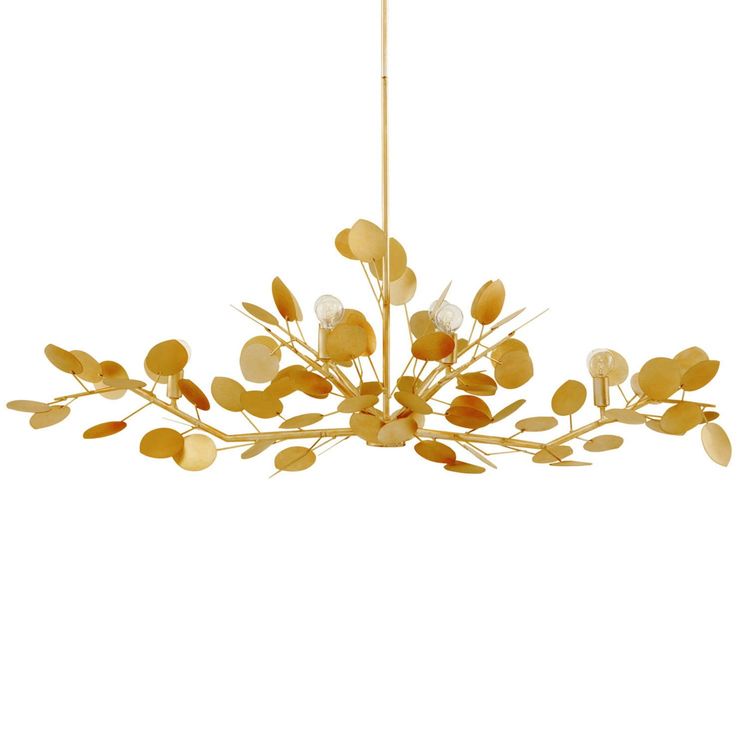 Currey & Co Lunaria Gold Oval Chandelier
