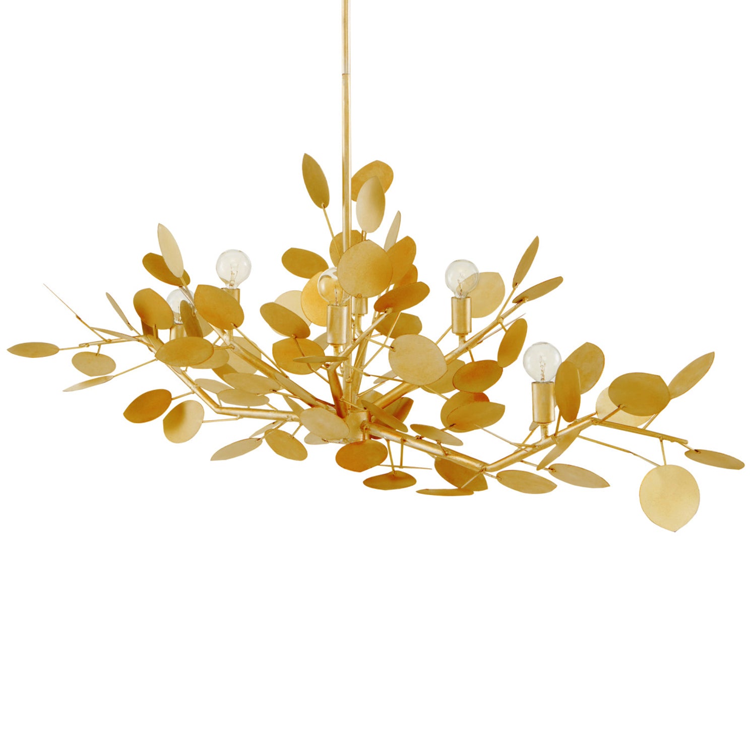 Currey & Co Lunaria Gold Oval Chandelier