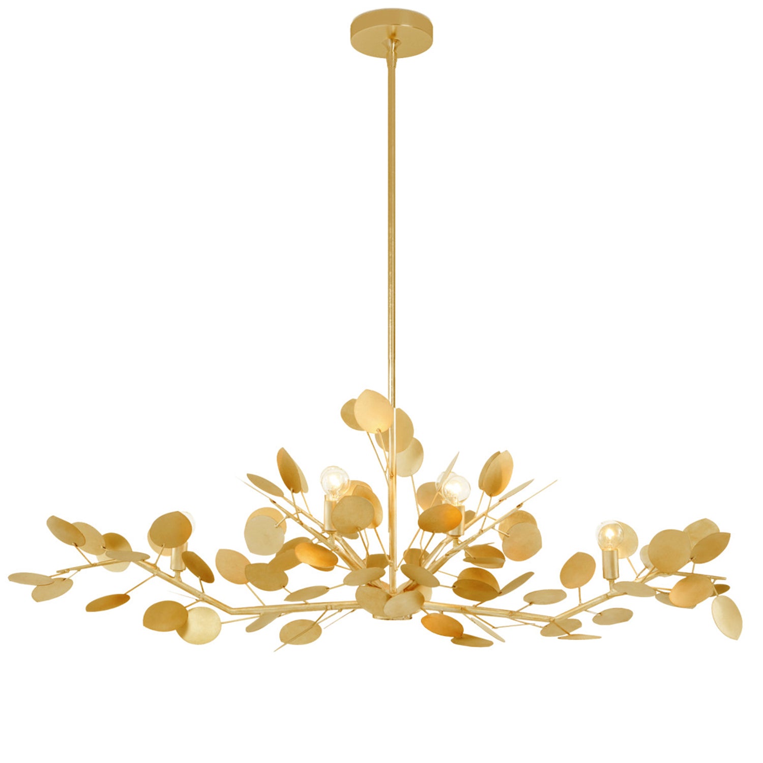 Currey & Co Lunaria Gold Oval Chandelier