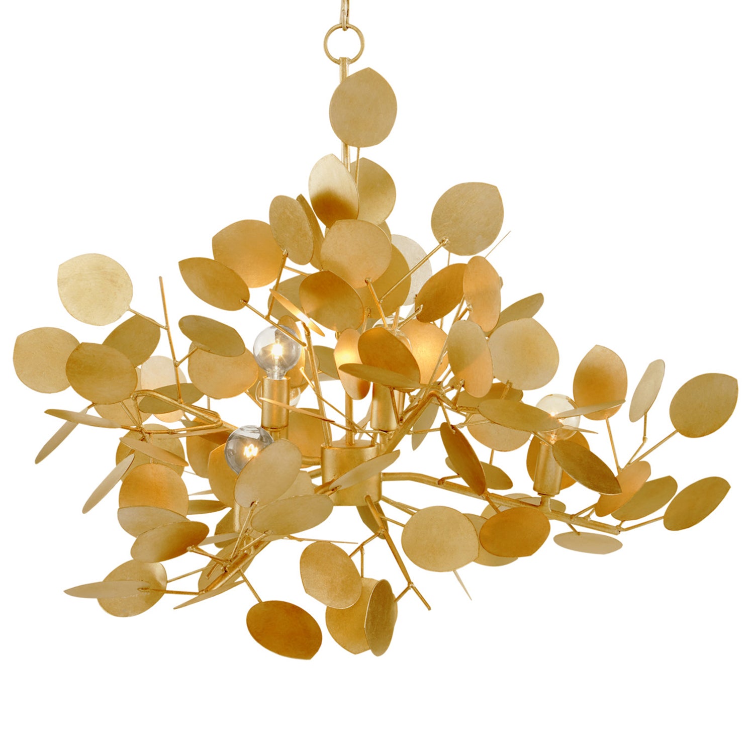 Currey & Co Lunaria Large Gold Chandelier