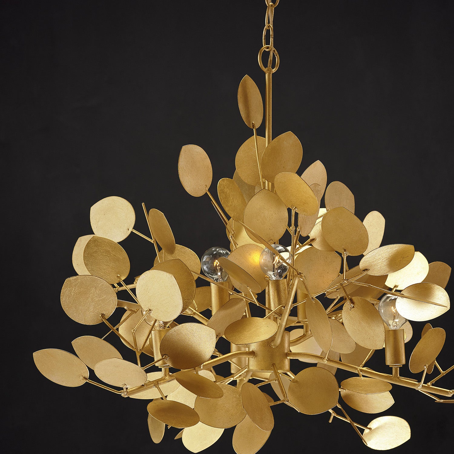 Currey & Co Lunaria Large Gold Chandelier