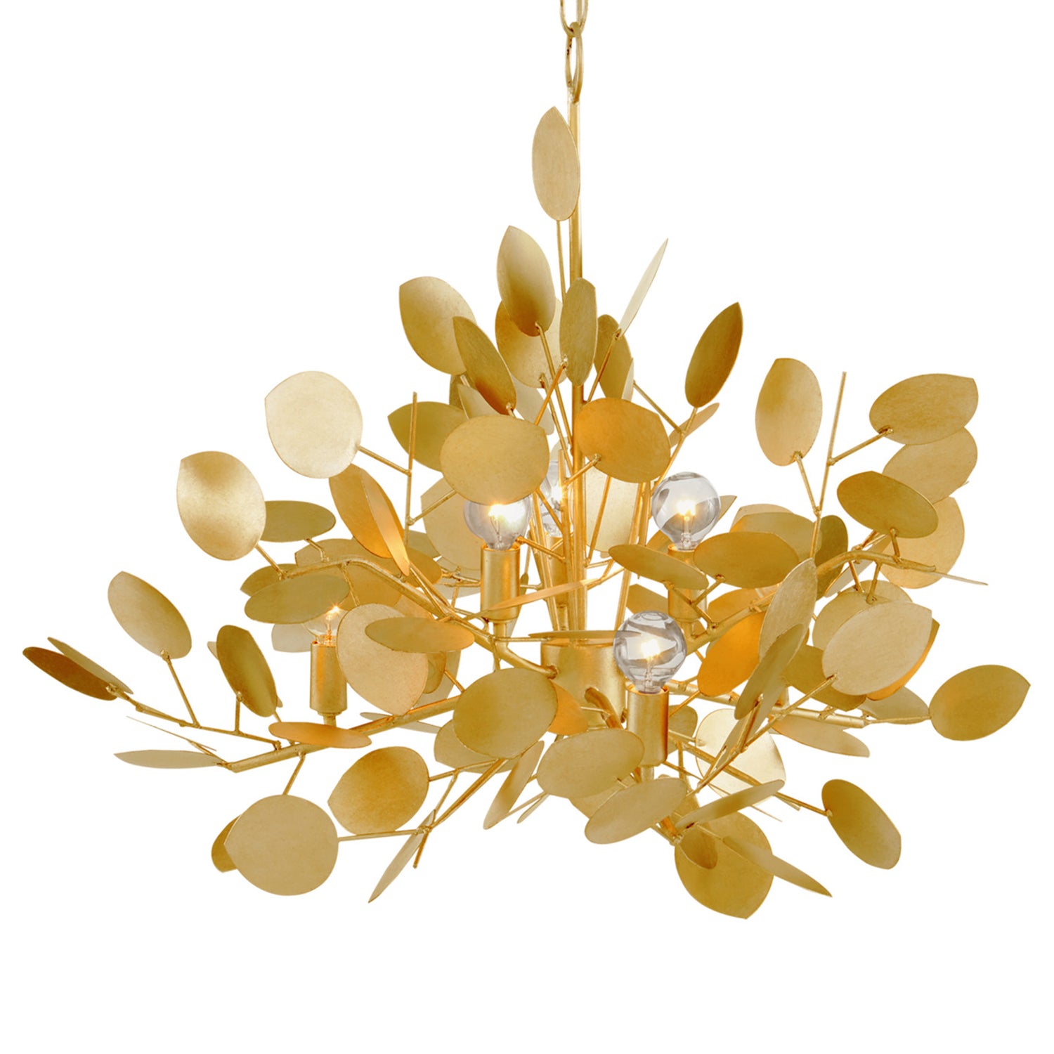 Currey & Co Lunaria Large Gold Chandelier