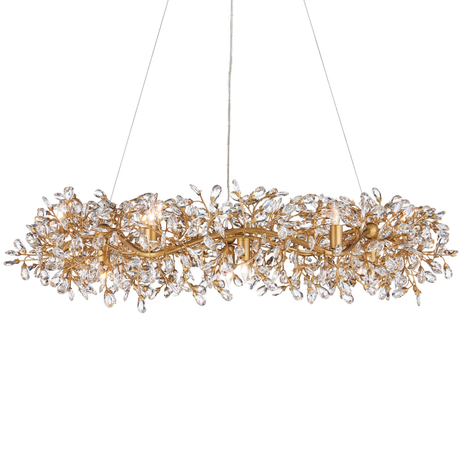 Currey & Co Crystal Bud Large Ring Chandelier