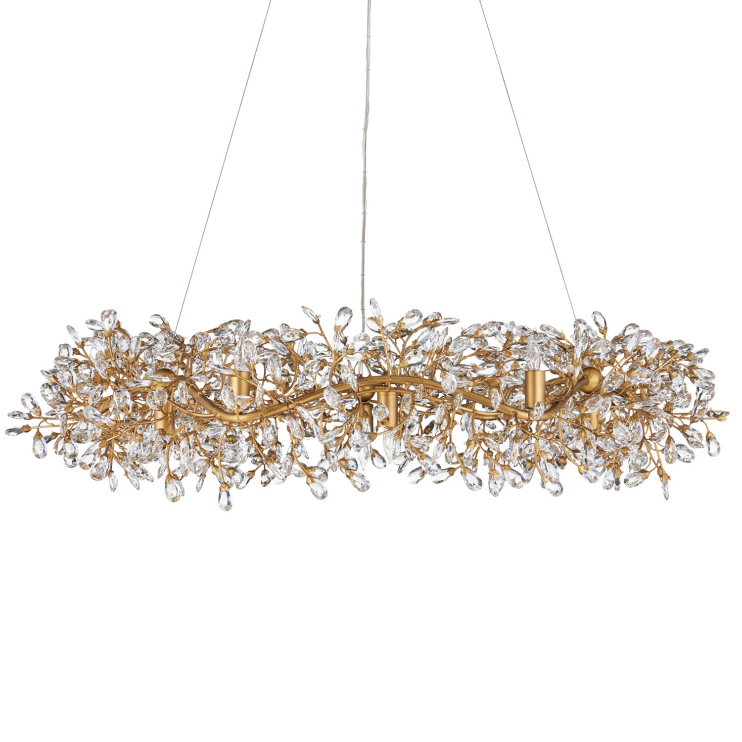 Currey & Co Crystal Bud Large Ring Chandelier