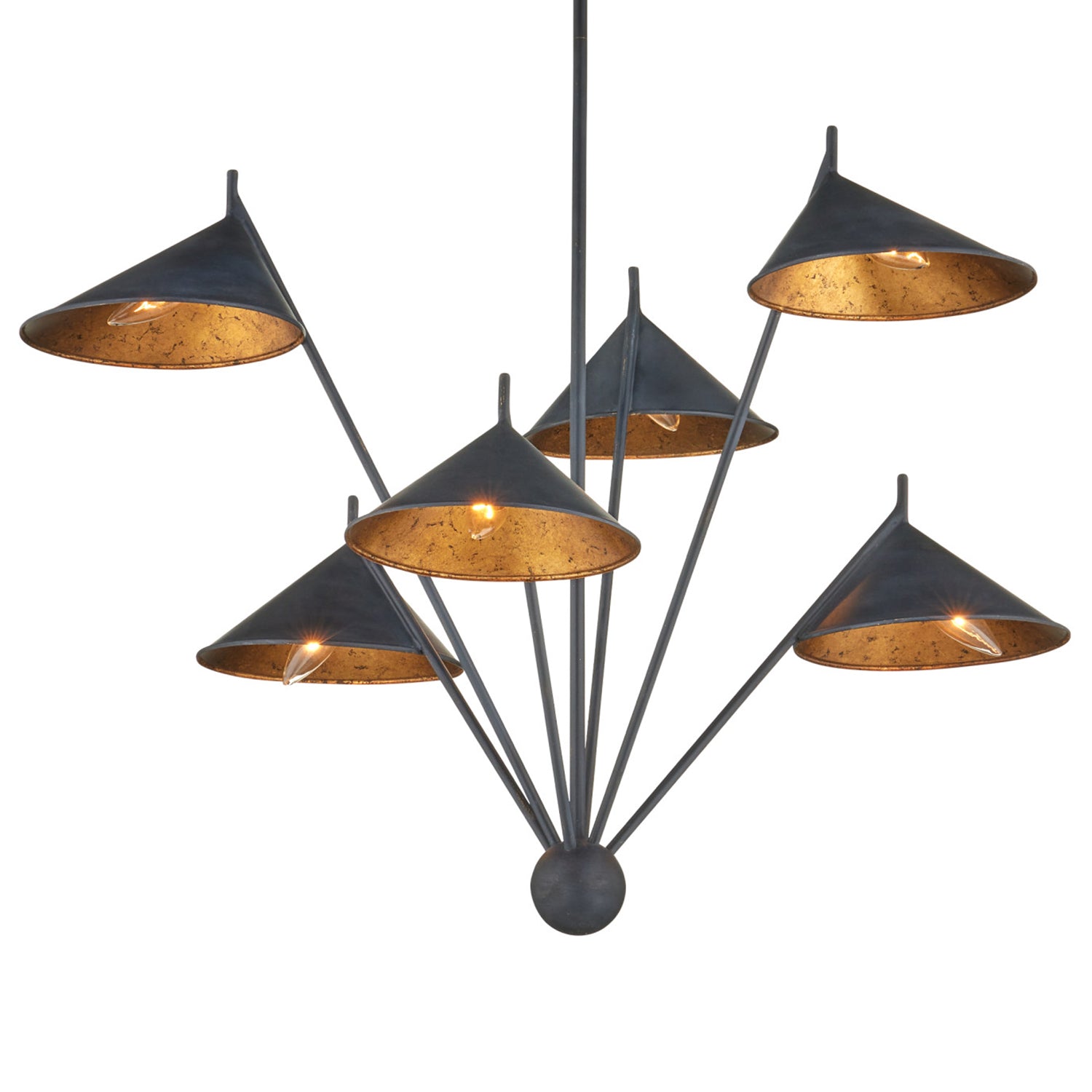 Currey & Co Serpa Medium Black Chandelier