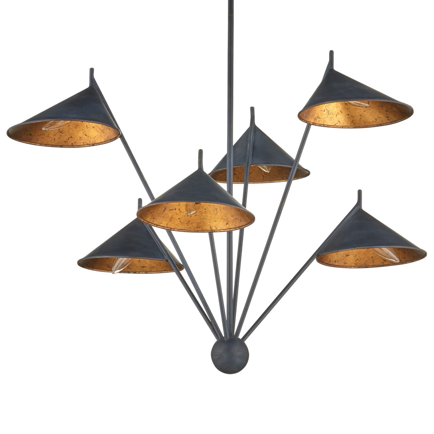 Currey & Co Serpa Medium Black Chandelier