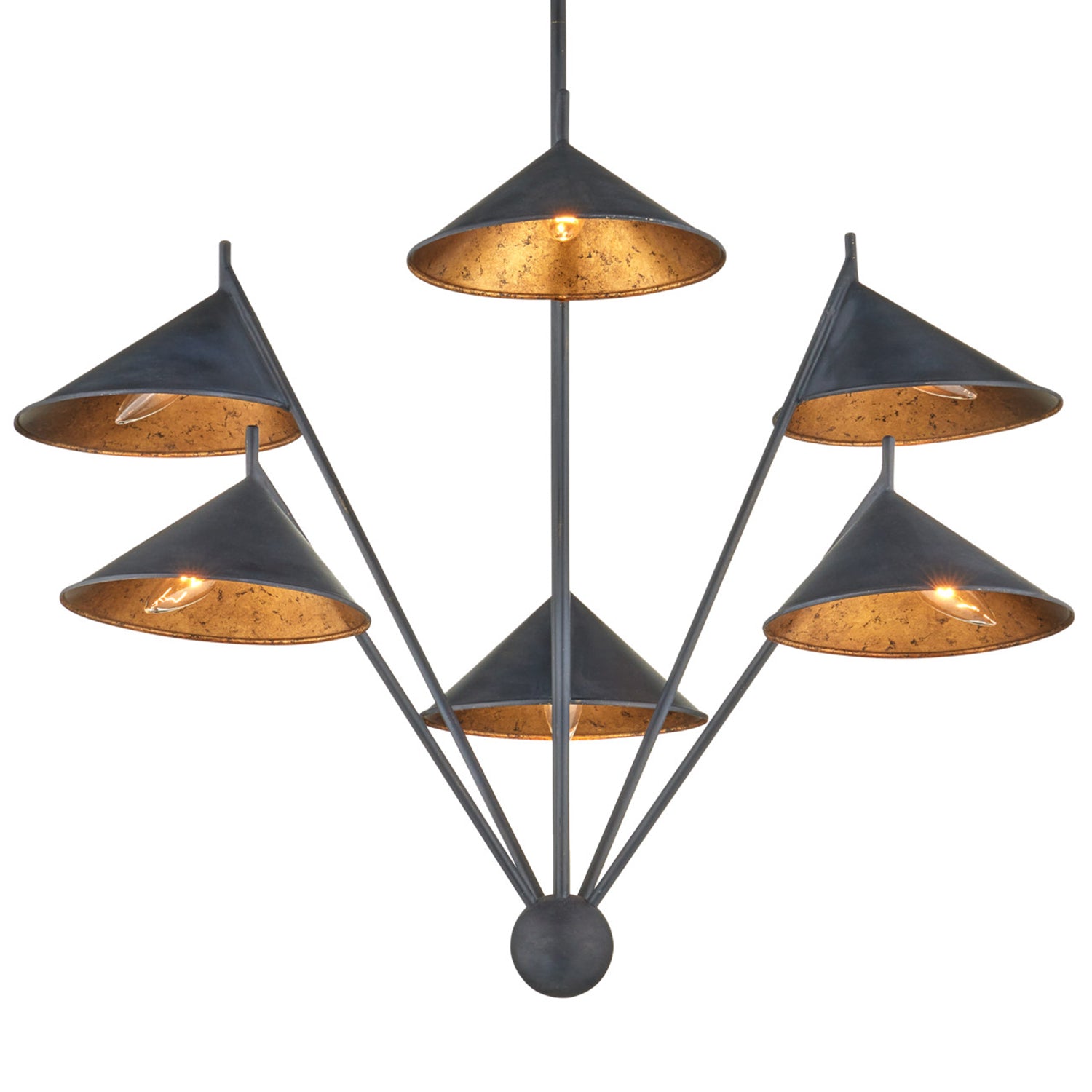 Currey & Co Serpa Medium Black Chandelier