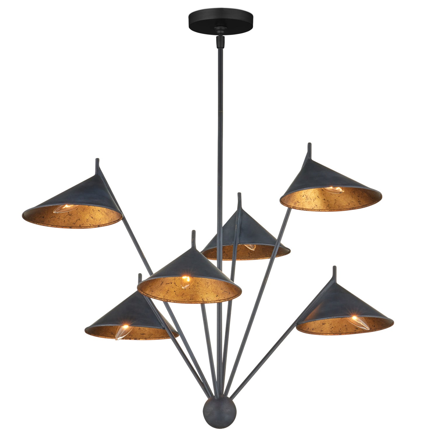 Currey & Co Serpa Medium Black Chandelier