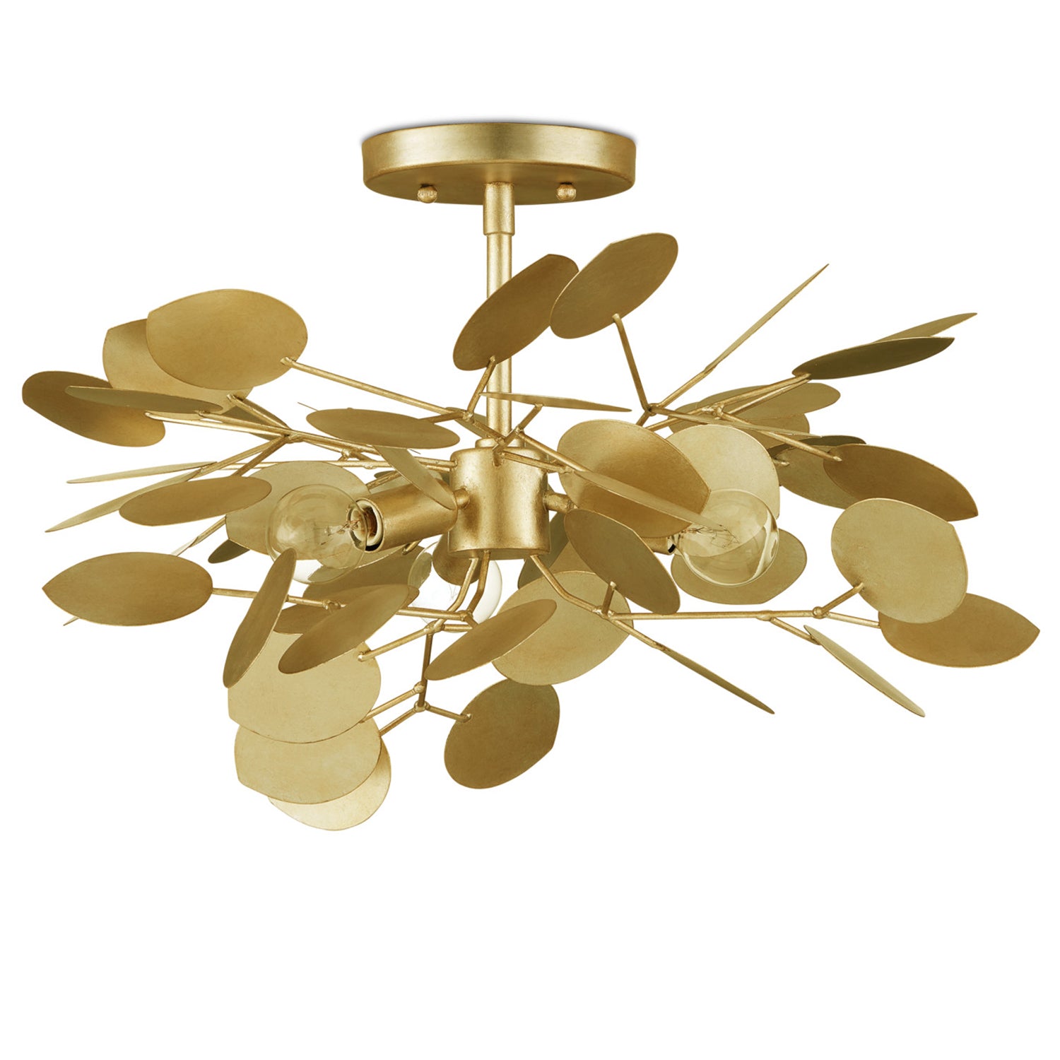 Currey & Co Lunaria Gold Semi-Flush Mount