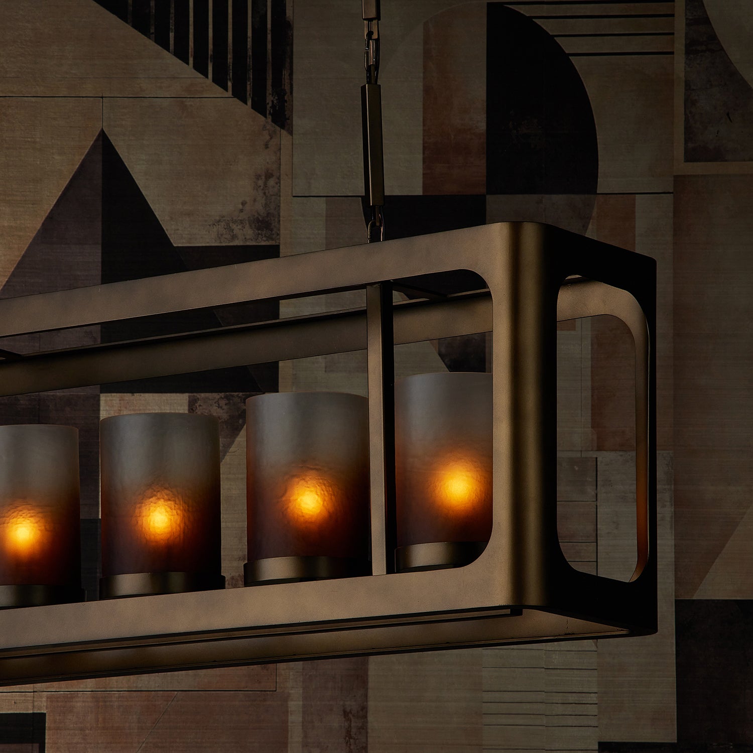 Currey & Co Tenebroso Rectangular Chandelier