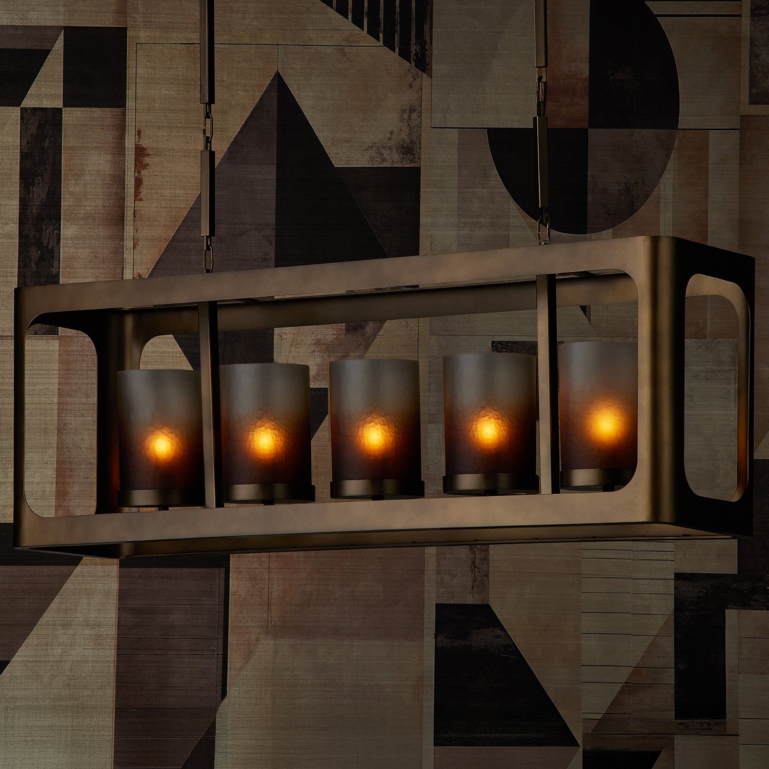 Currey & Co Tenebroso Rectangular Chandelier