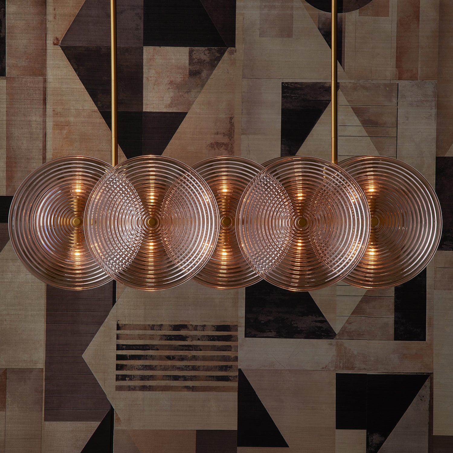 Currey & Co Whirlwind Pink Rectangular Chandelier