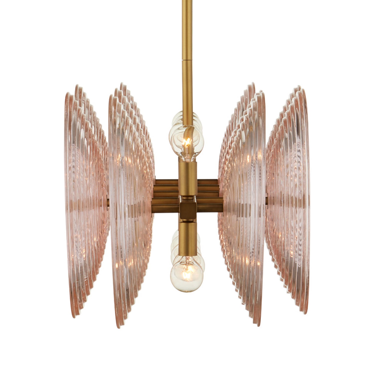 Currey & Co Whirlwind Pink Rectangular Chandelier