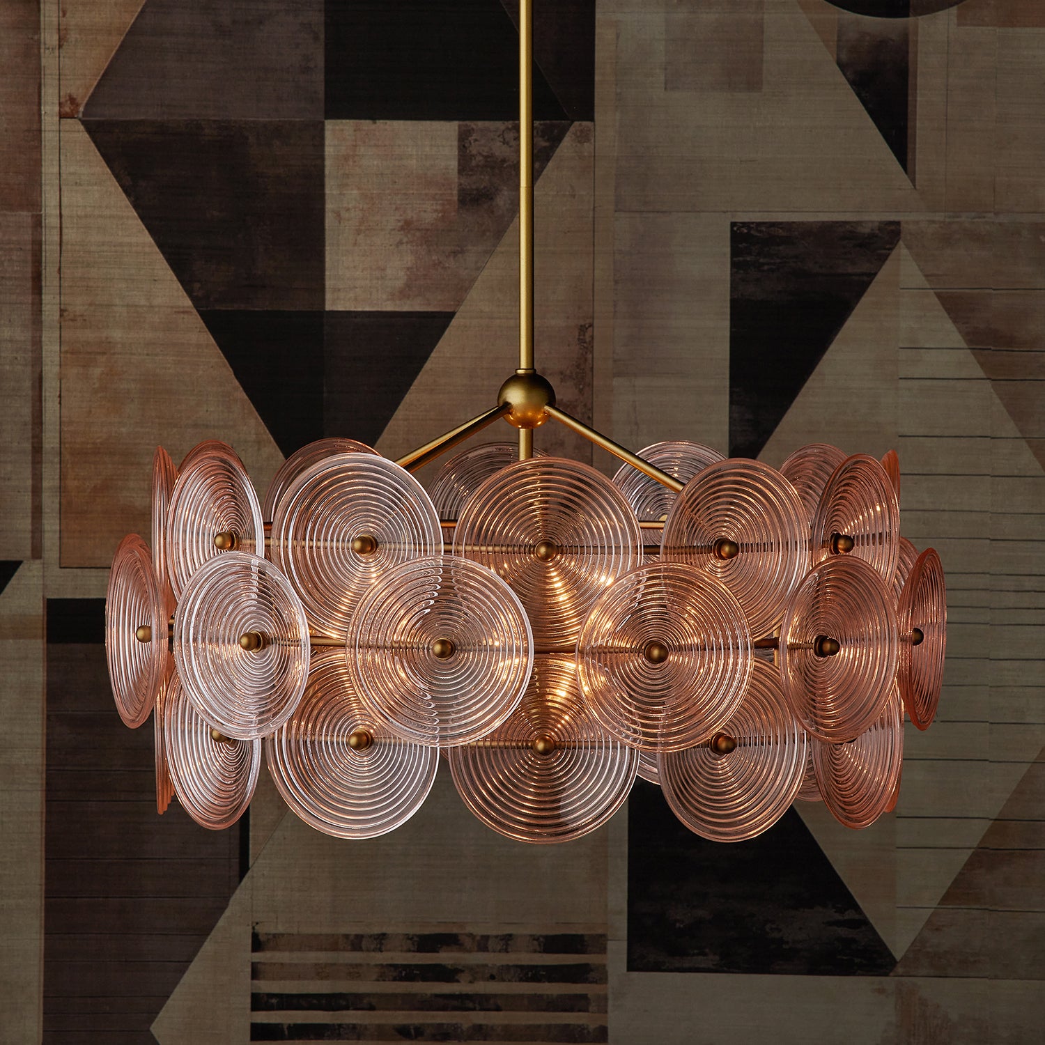 Currey & Co Whirlwind Pink Medium Chandelier