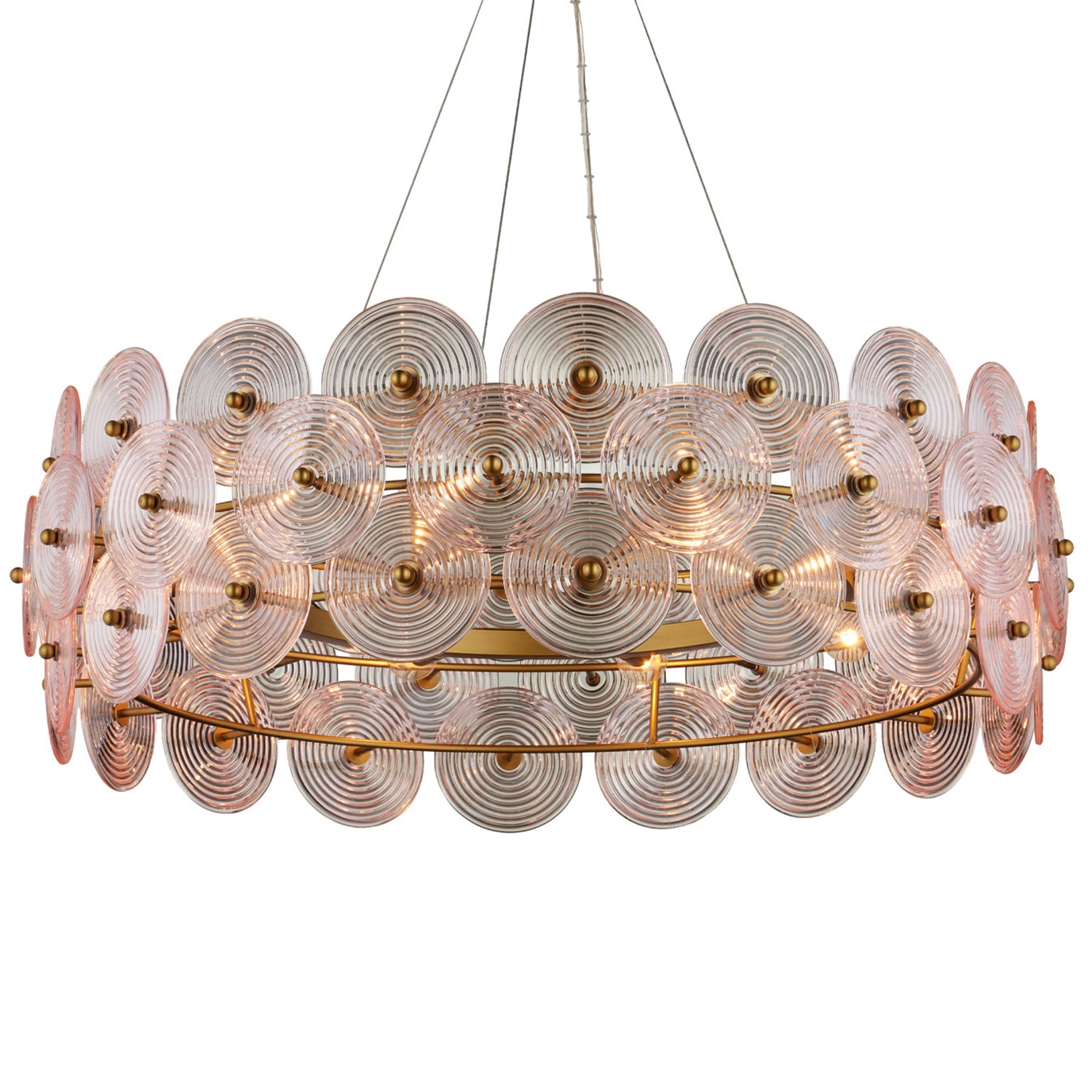 Currey & Co Whirlwind Pink Large Chandelier
