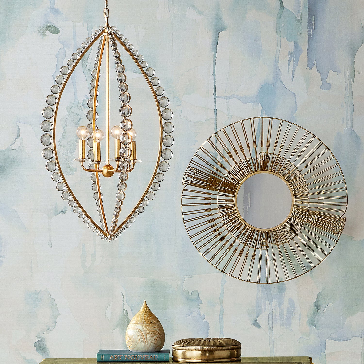 Currey & Co Amadora Teardrop Chandelier