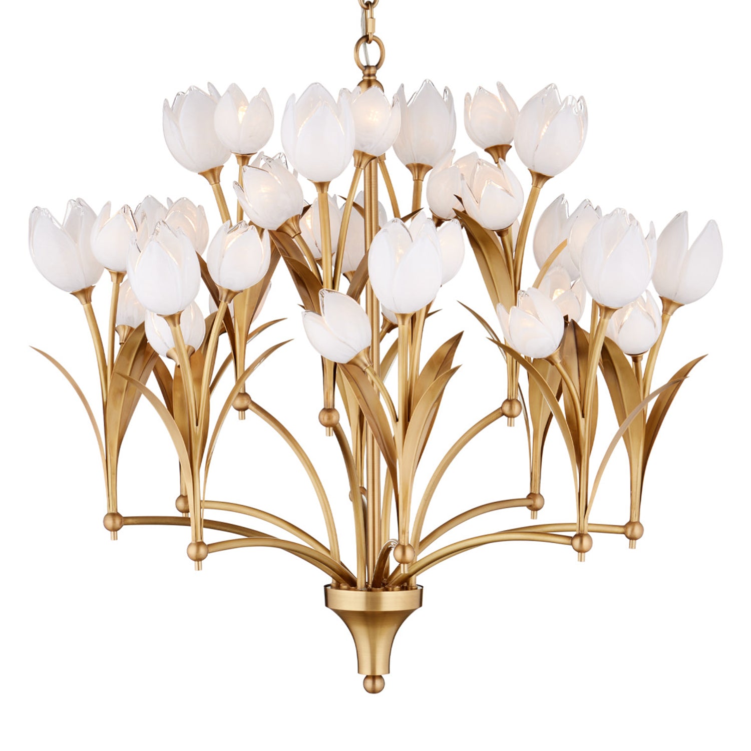 Currey & Co Glazen Tulpen Chandelier