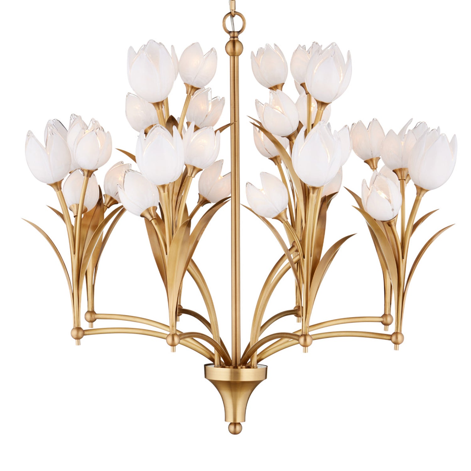 Currey & Co Glazen Tulpen Chandelier