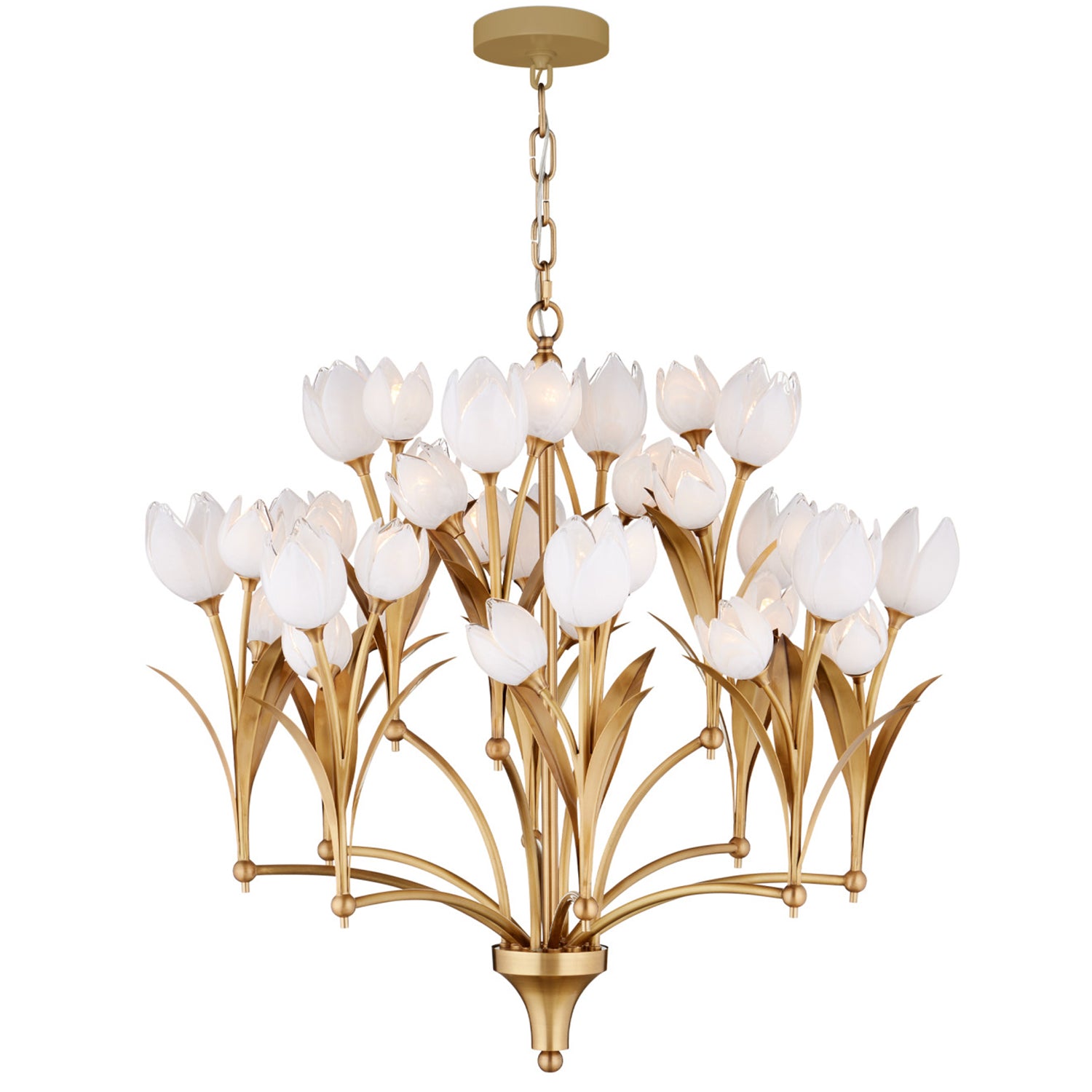 Currey & Co Glazen Tulpen Chandelier