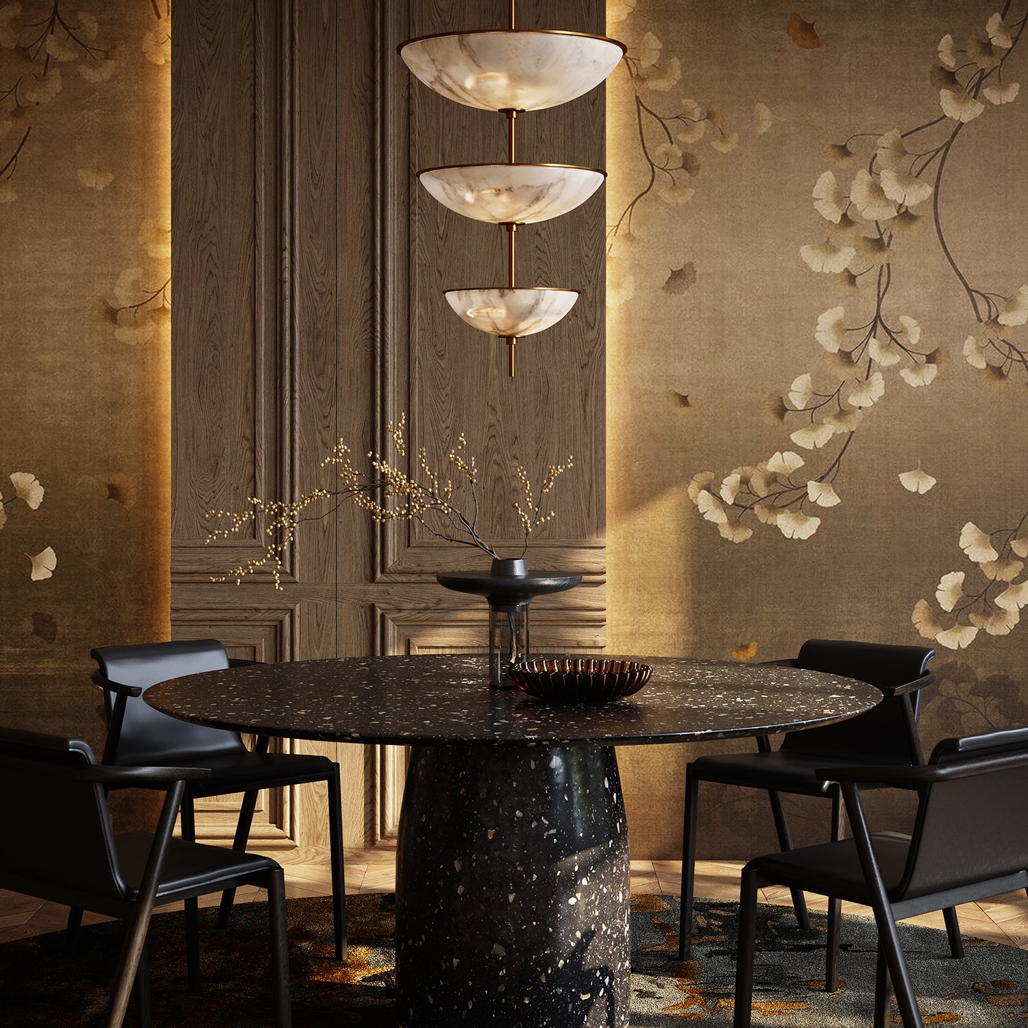 Currey & Co Volterra Three-Tier Chandelier