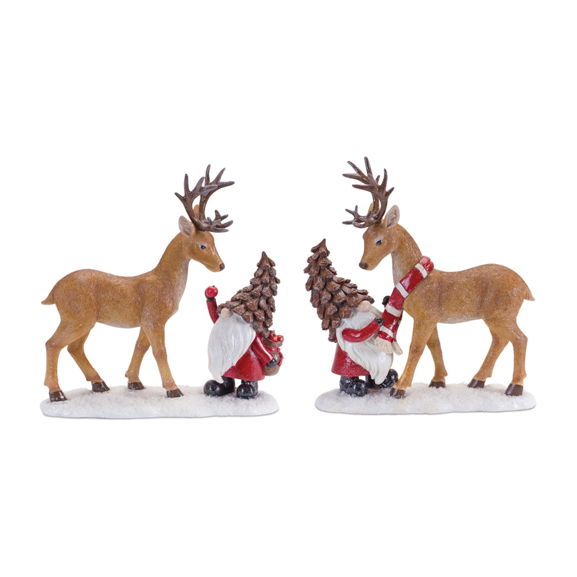 Pinecone Santa Gnome Figurine Set of 2