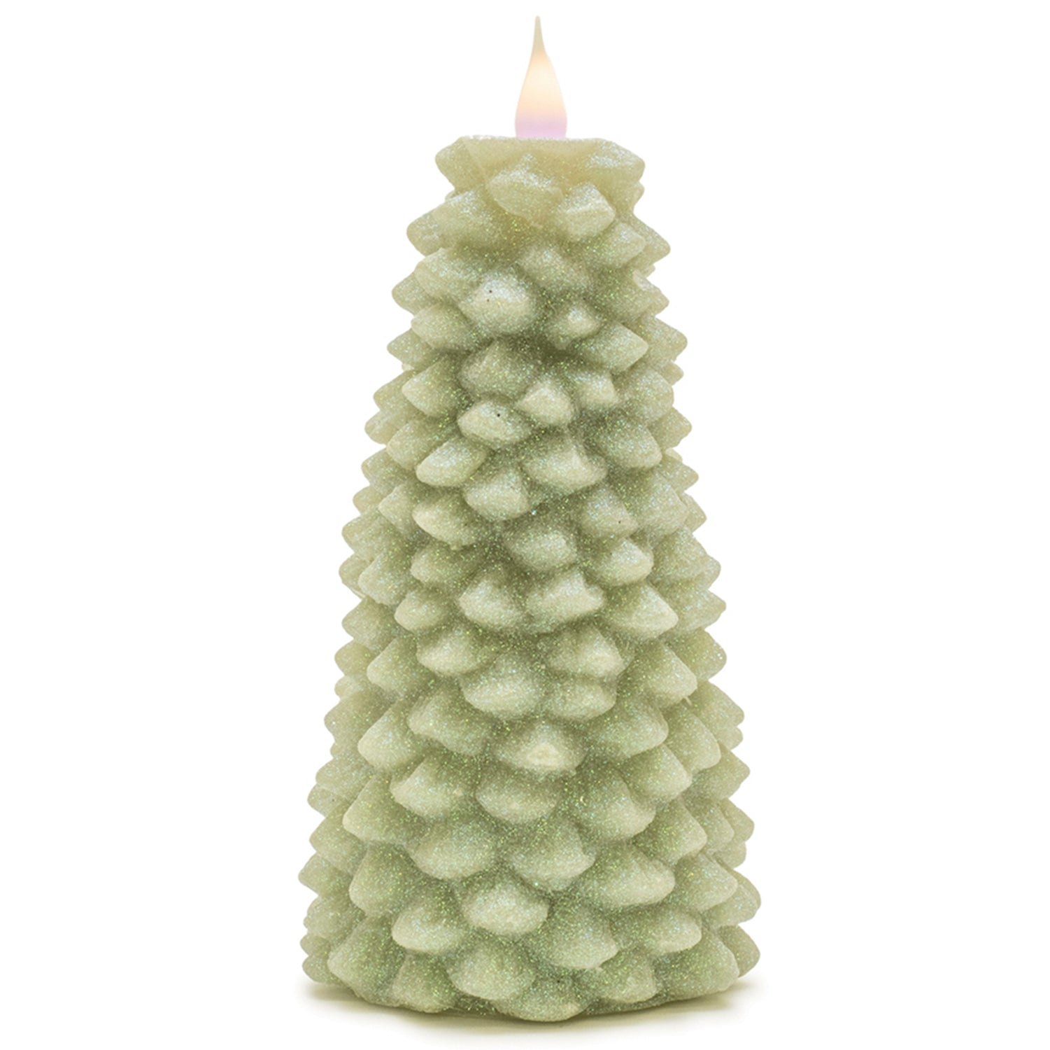 Glittered Pine Tree Candle