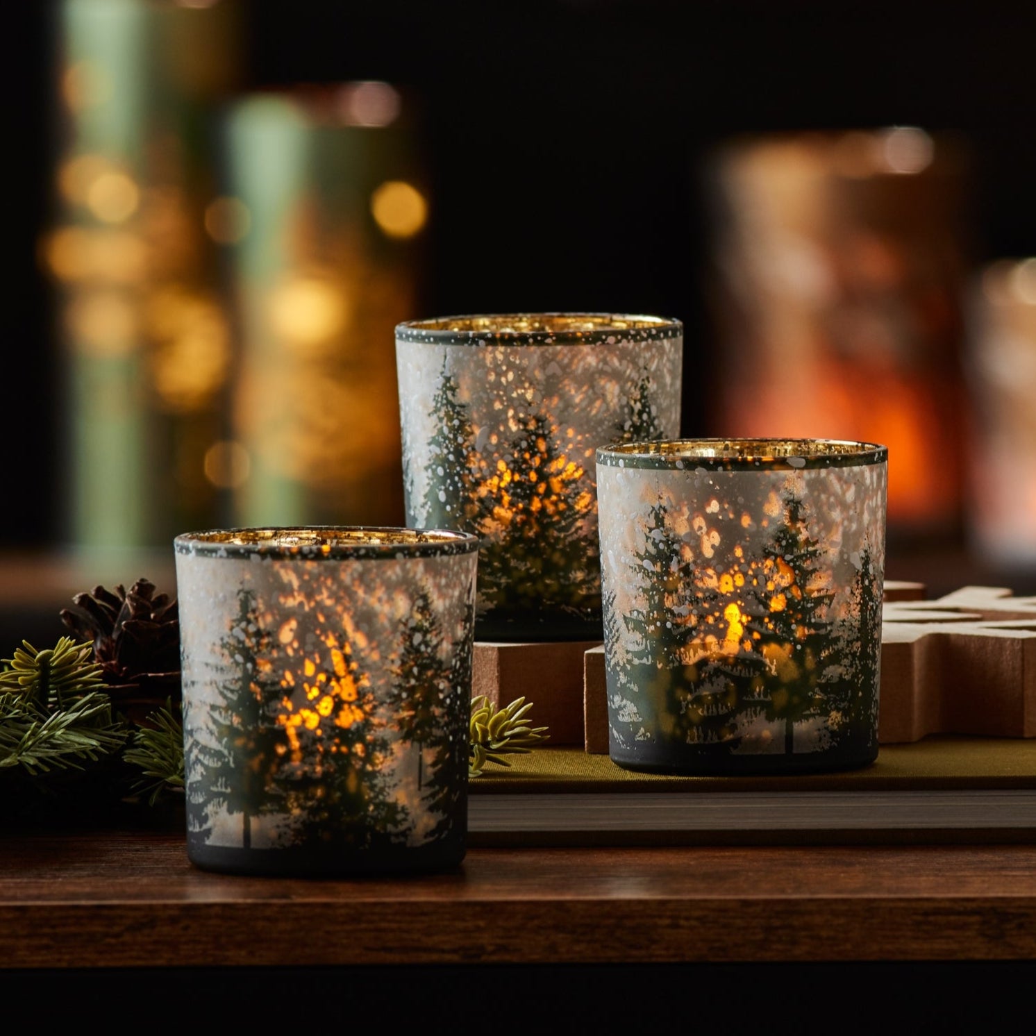 Tree Votive Candle Holder Set of 3