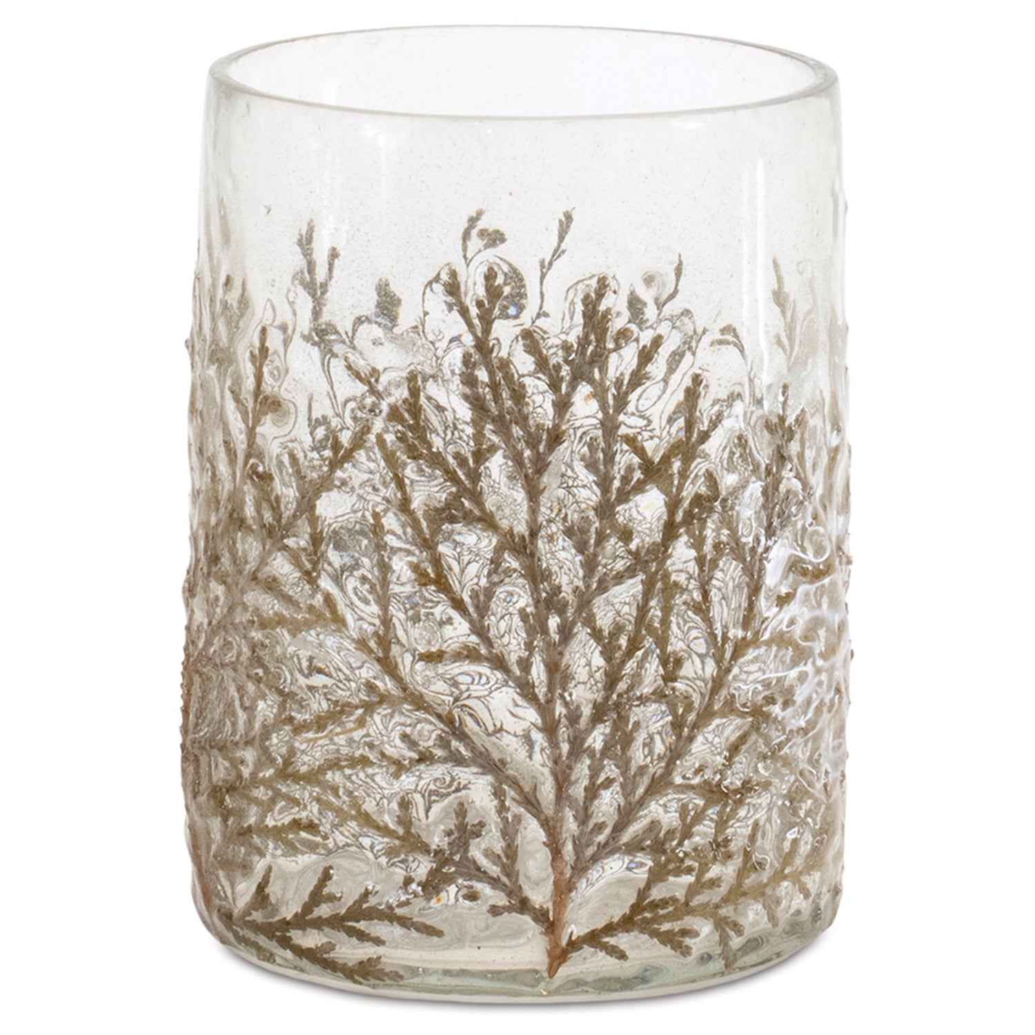 Dried Cedar Glass Candle Holder Set of 3