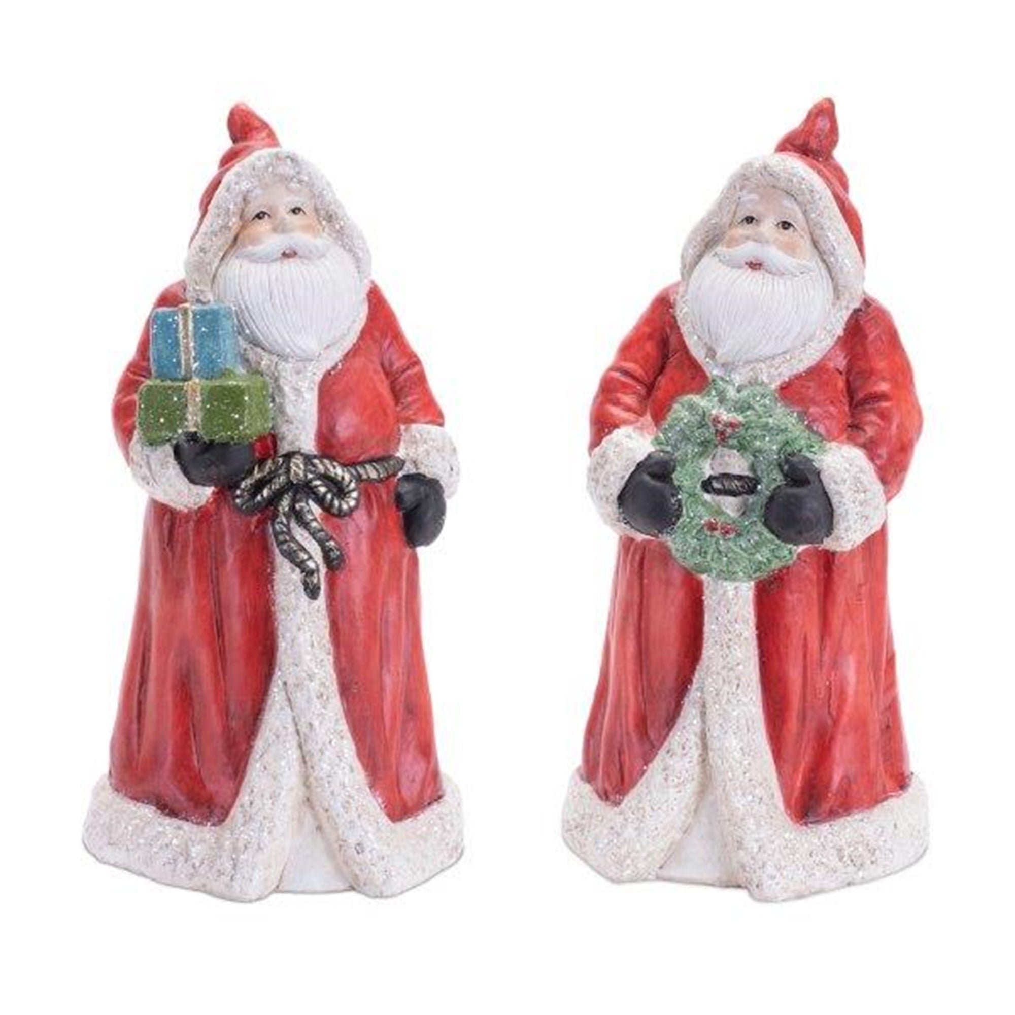 Hooded Terracotta Santa Sculpture Set of 2