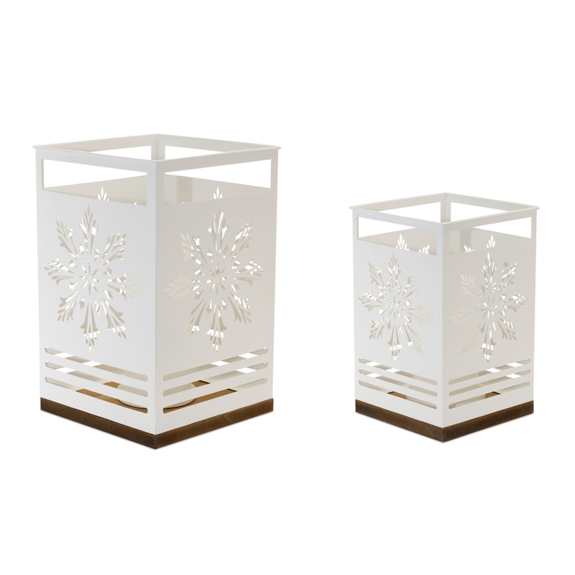 Snowflake Cut-Out Candle Holder Set of 2