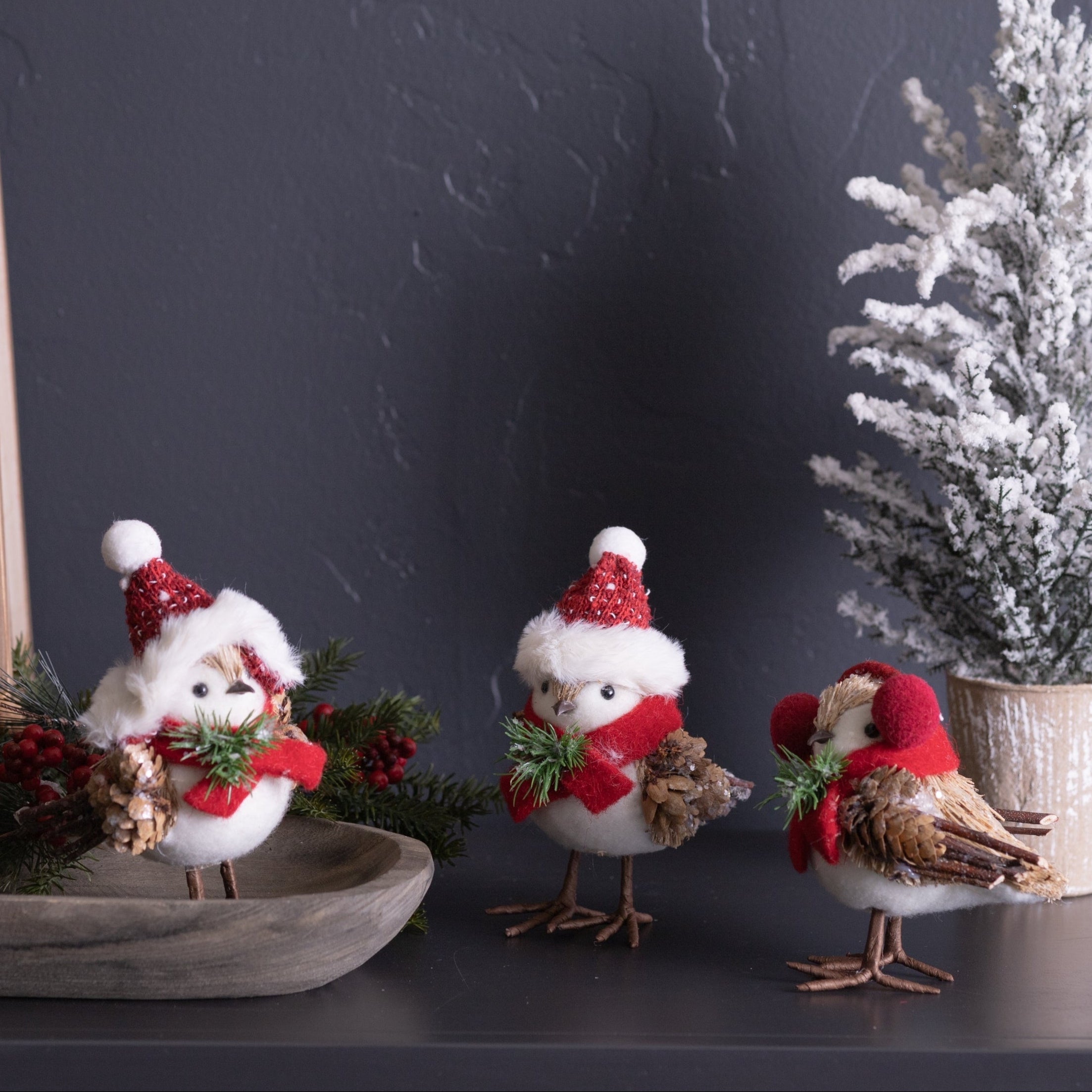 Winter Bird Shelf Sitter Set of 12