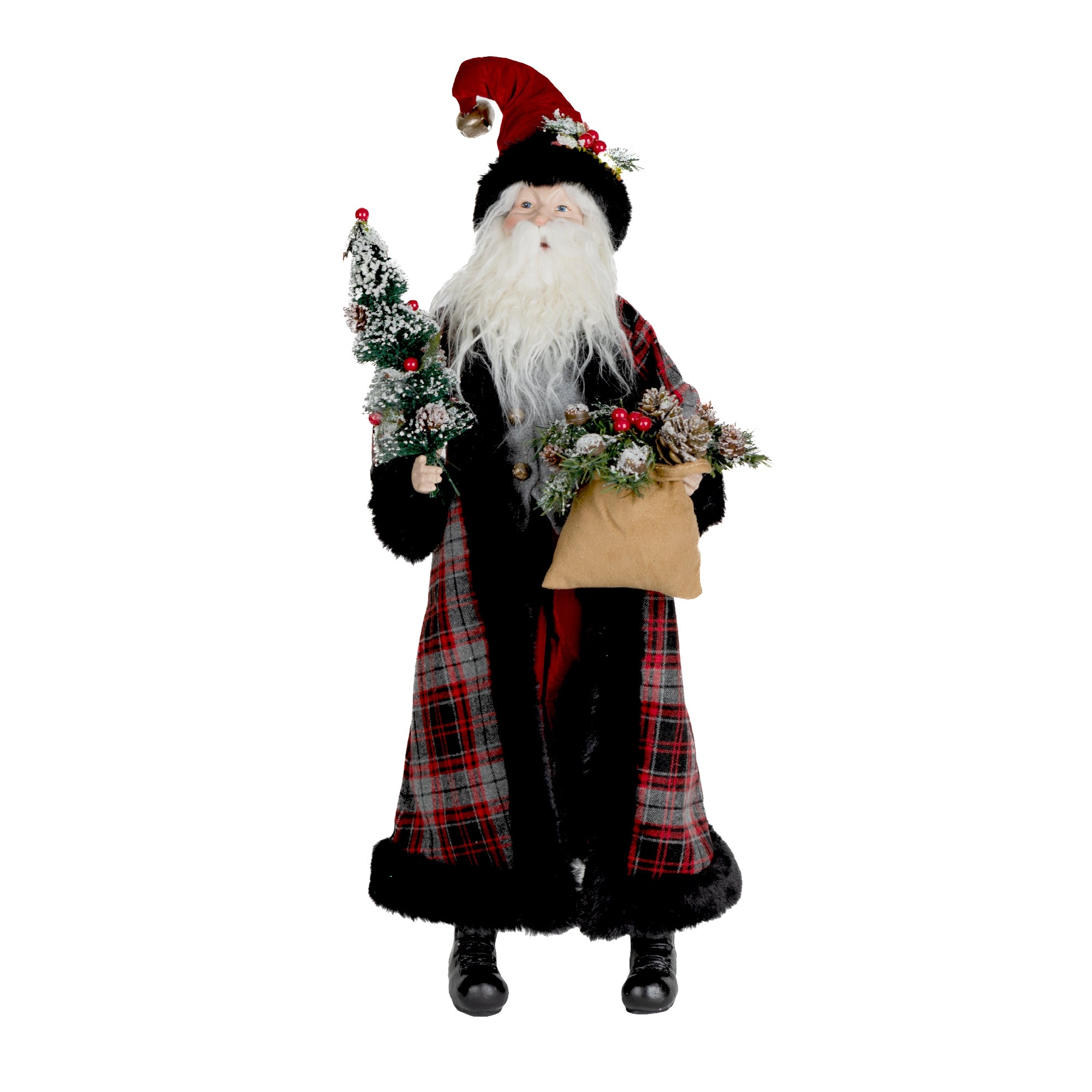 Plaid Santa Sculpture