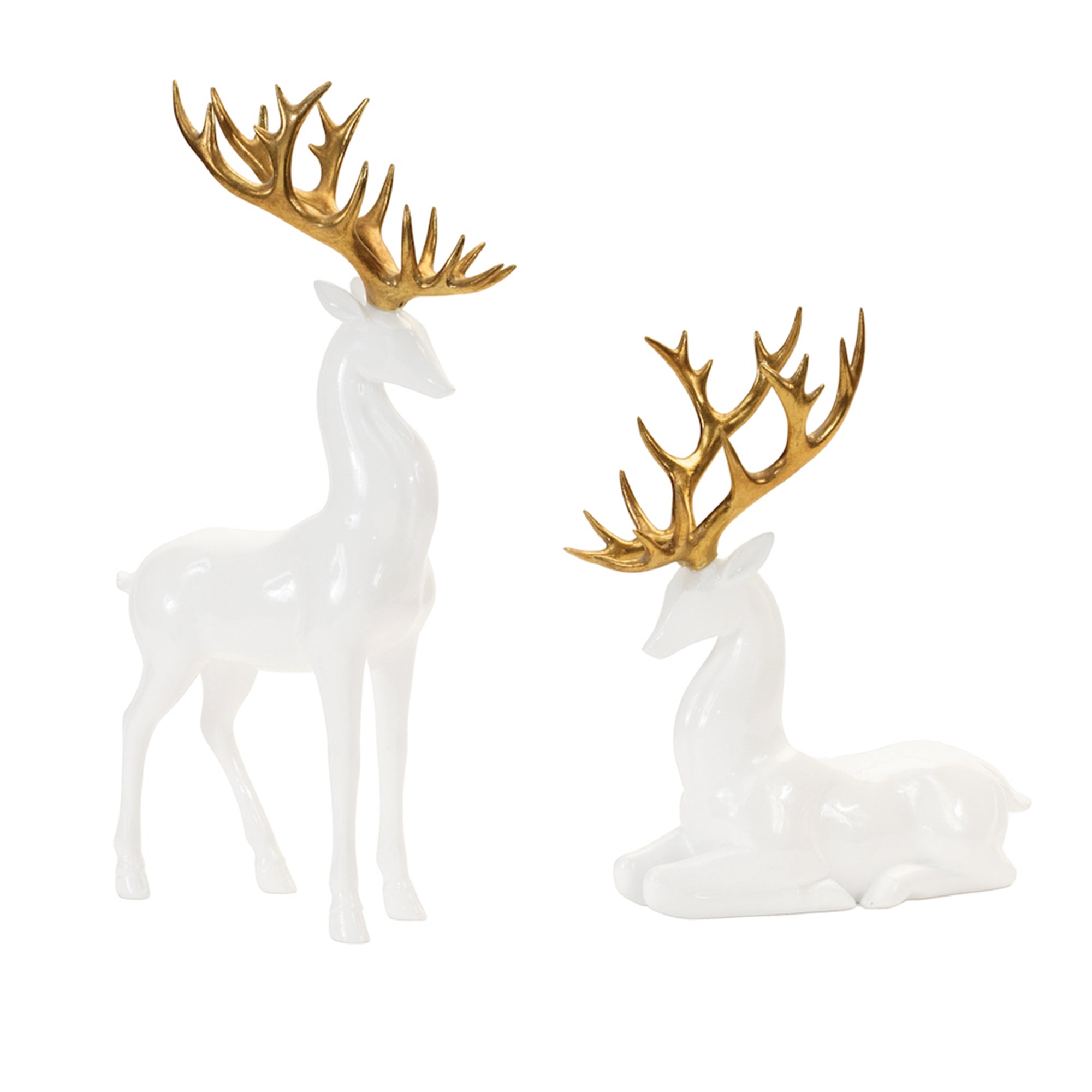 Modern Holiday Deer Sculpture Set of 2